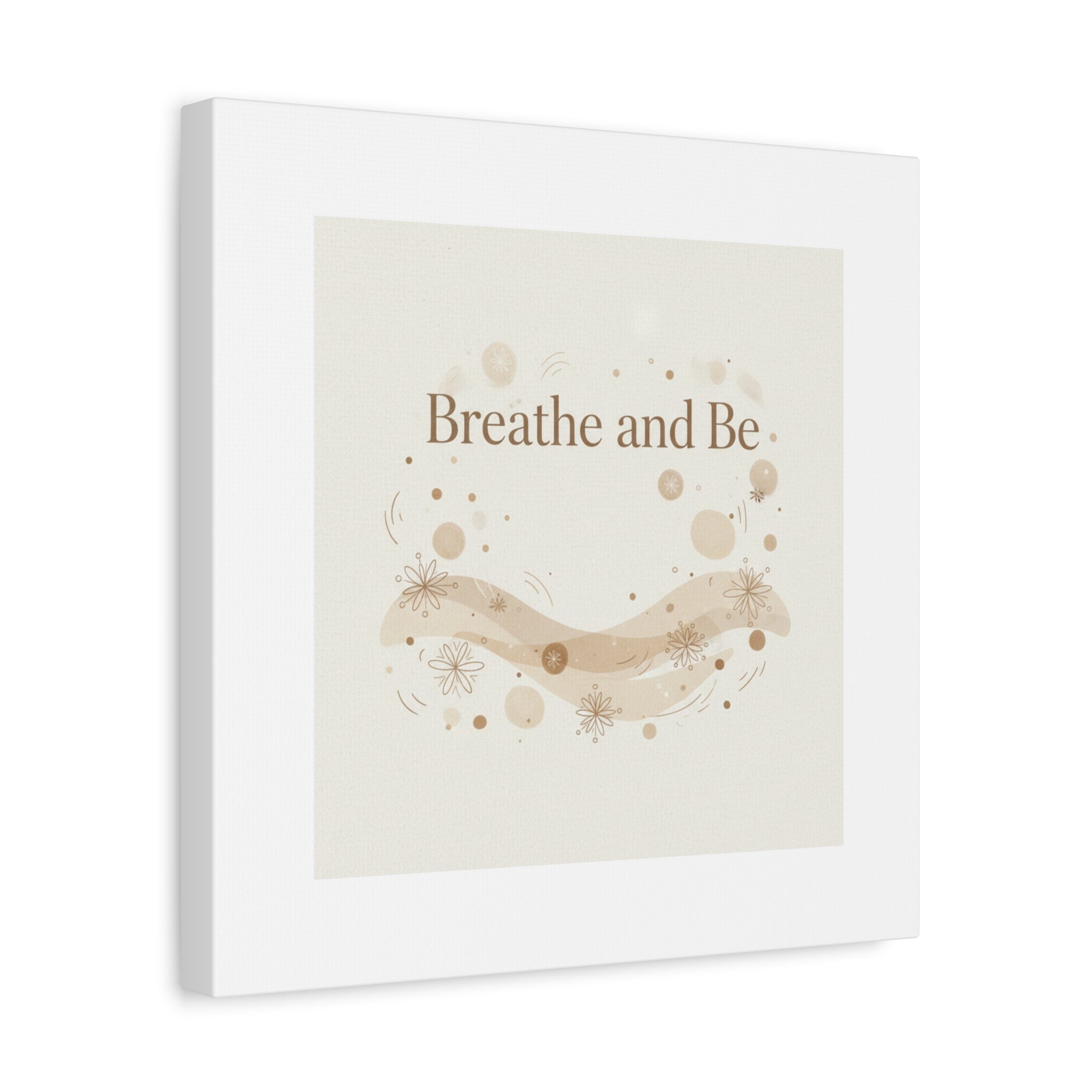 Breathe and Be Canvas, Minimal Cozy Slow Life Wall Art | Neutral Micro-Print