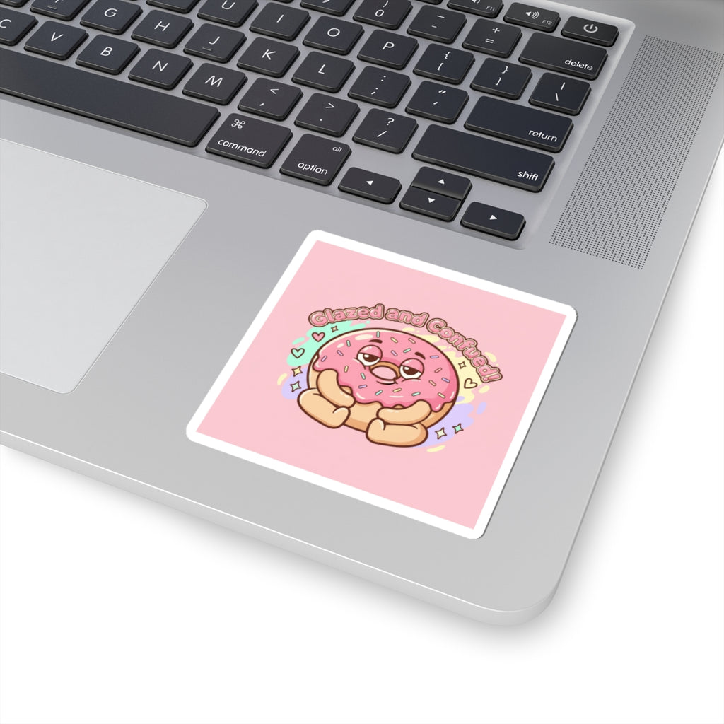 Glazed and Comforted Donut Sticker | Food Pun, Cute Snack Cartoon