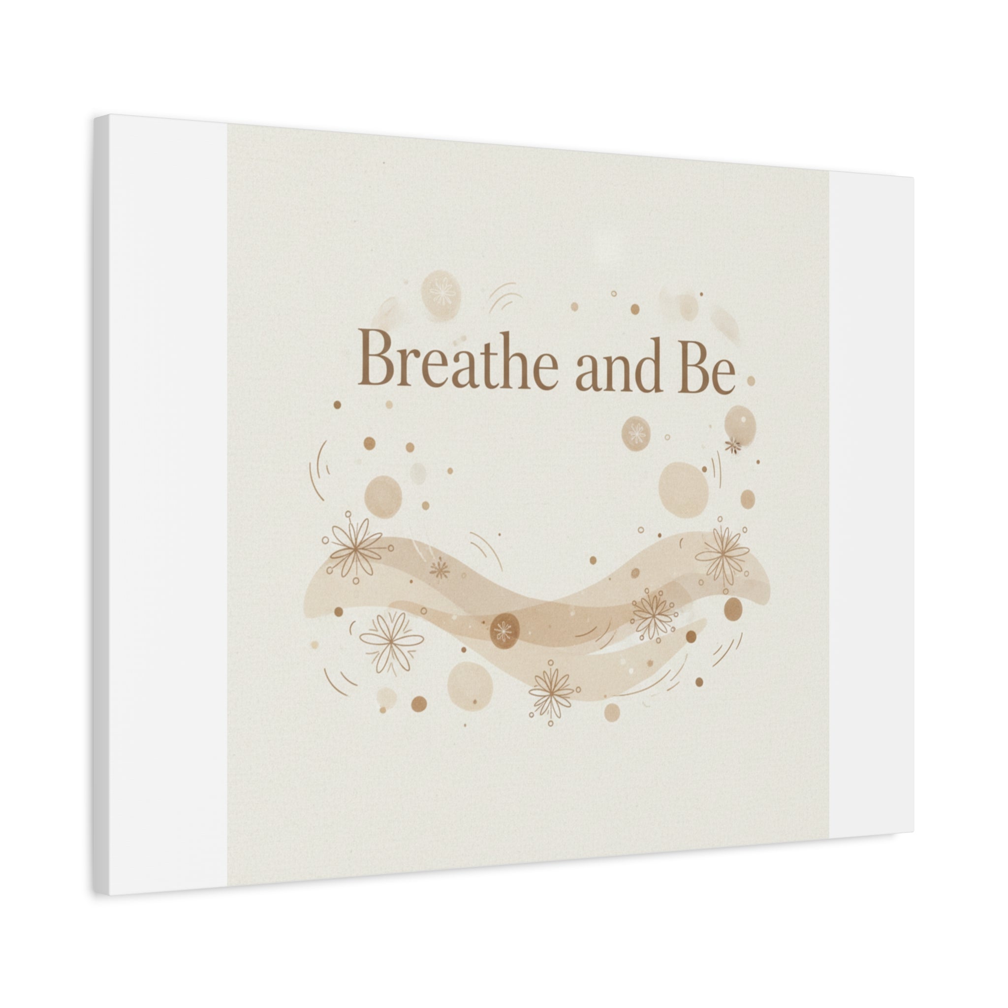 Breathe and Be Canvas, Minimal Cozy Slow Life Wall Art | Neutral Micro-Print