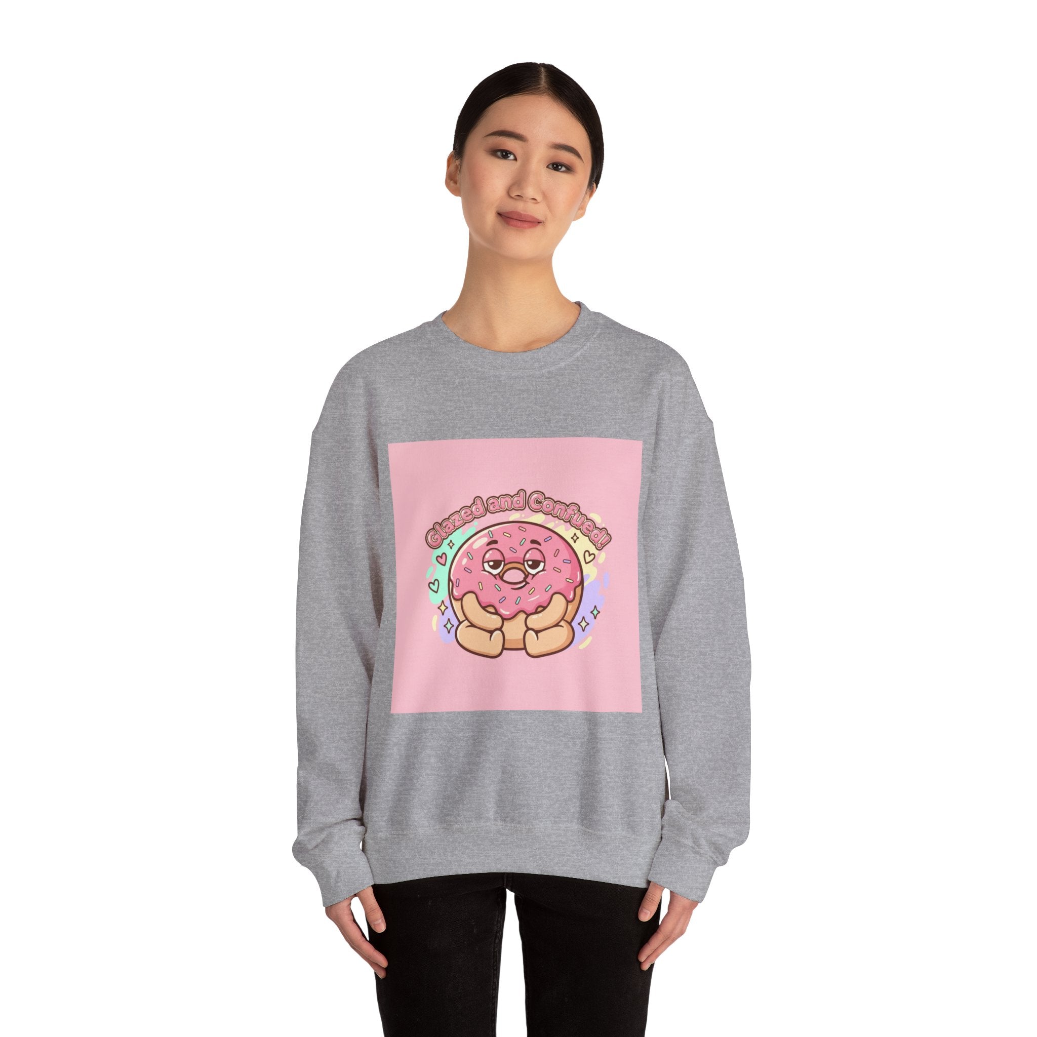 Donut Self Care Sweatshirt | food pun shirt, cozy snack humor