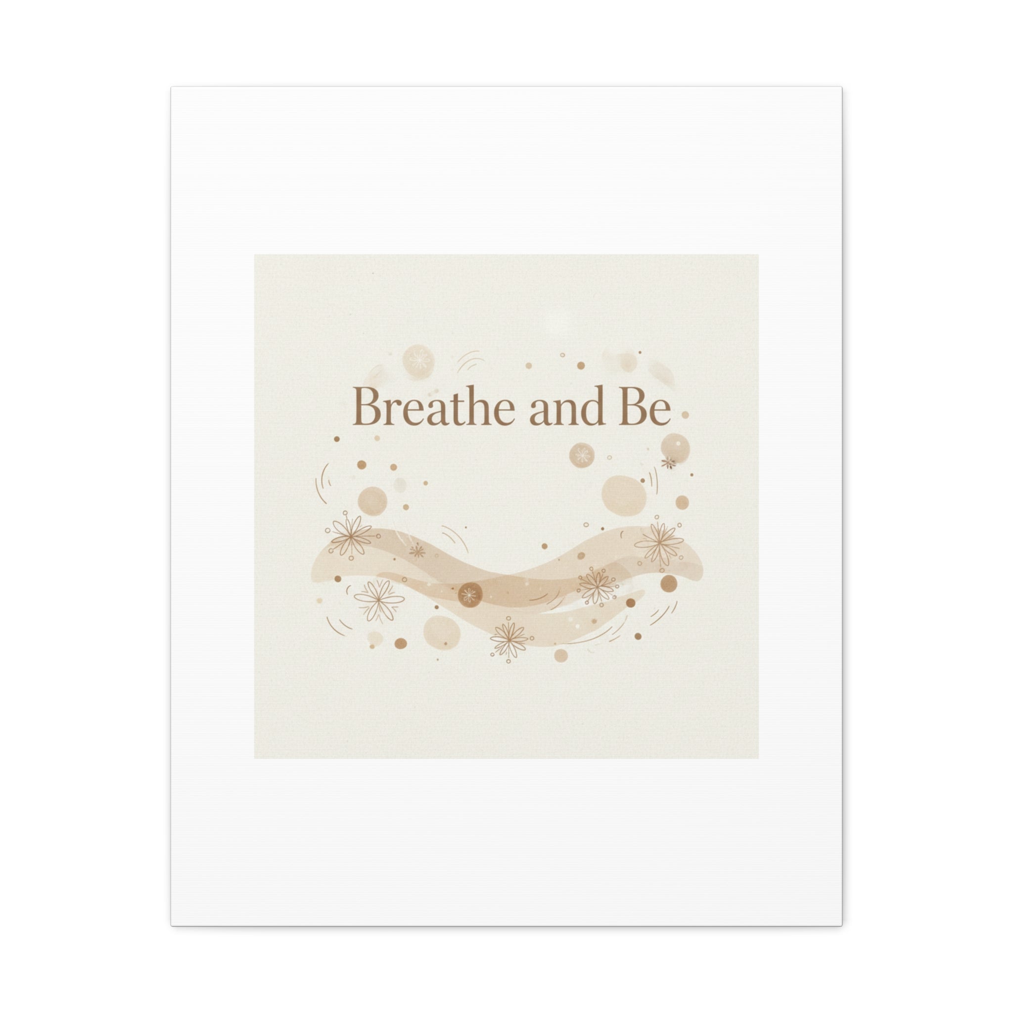 Breathe and Be Canvas, Minimal Cozy Slow Life Wall Art | Neutral Micro-Print