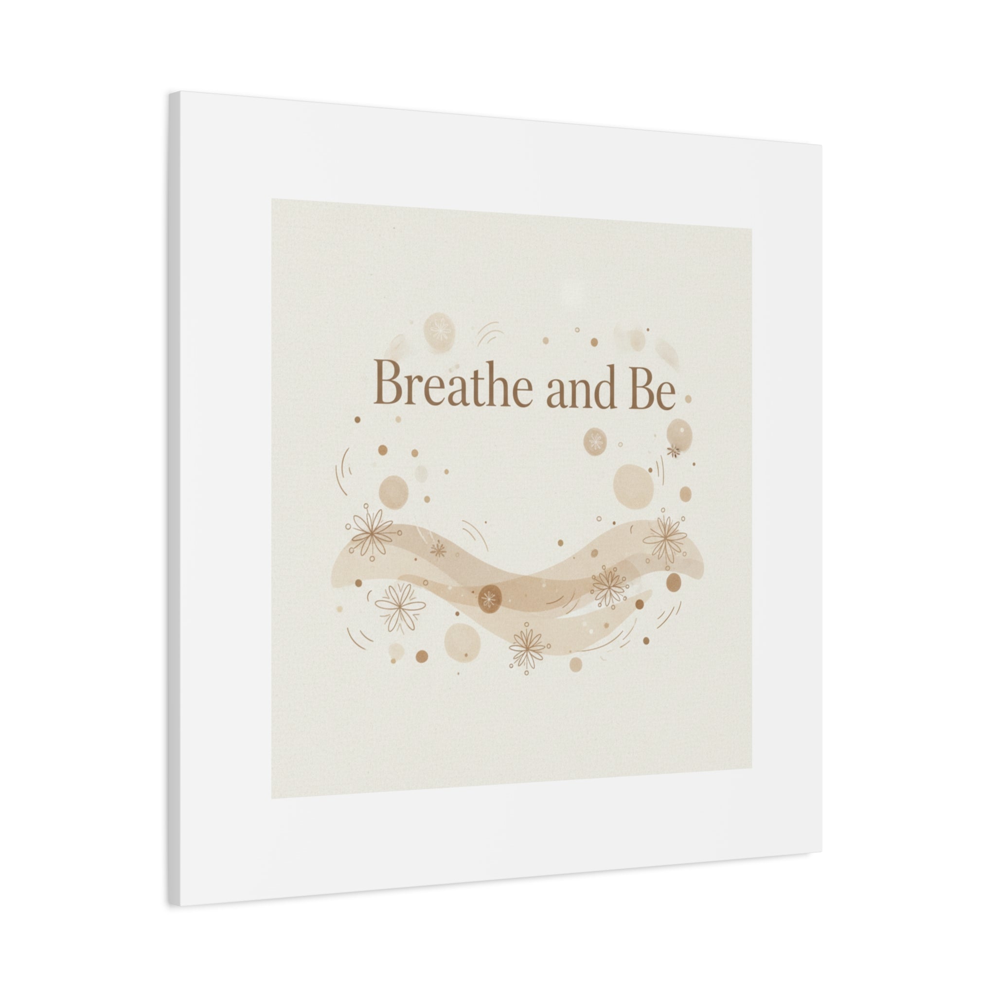 Breathe and Be Canvas, Minimal Cozy Slow Life Wall Art | Neutral Micro-Print