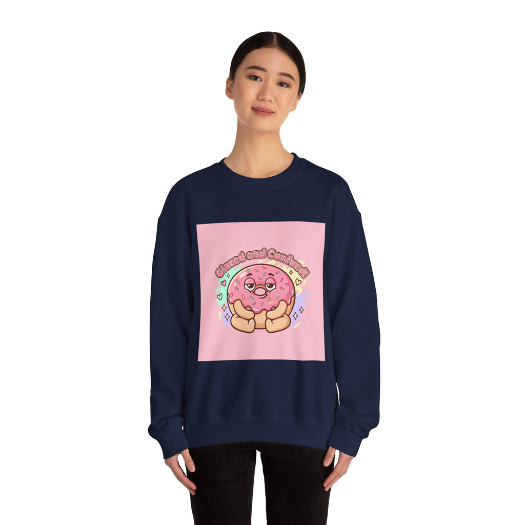 Donut Self Care Sweatshirt | food pun shirt, cozy snack humor