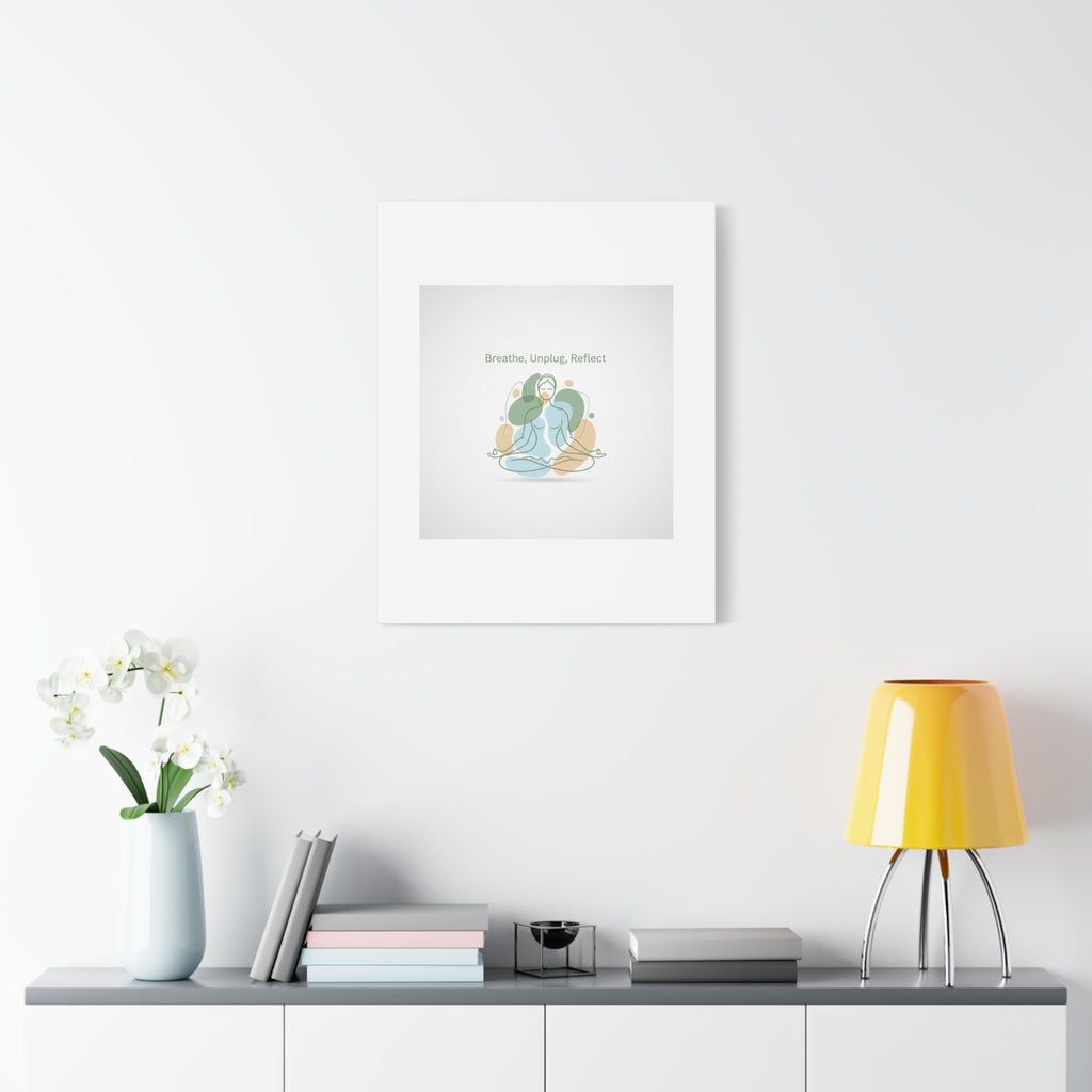 Breathe Unplug Reflect Canvas | Digital Detox, Mindfulness Wall Art
