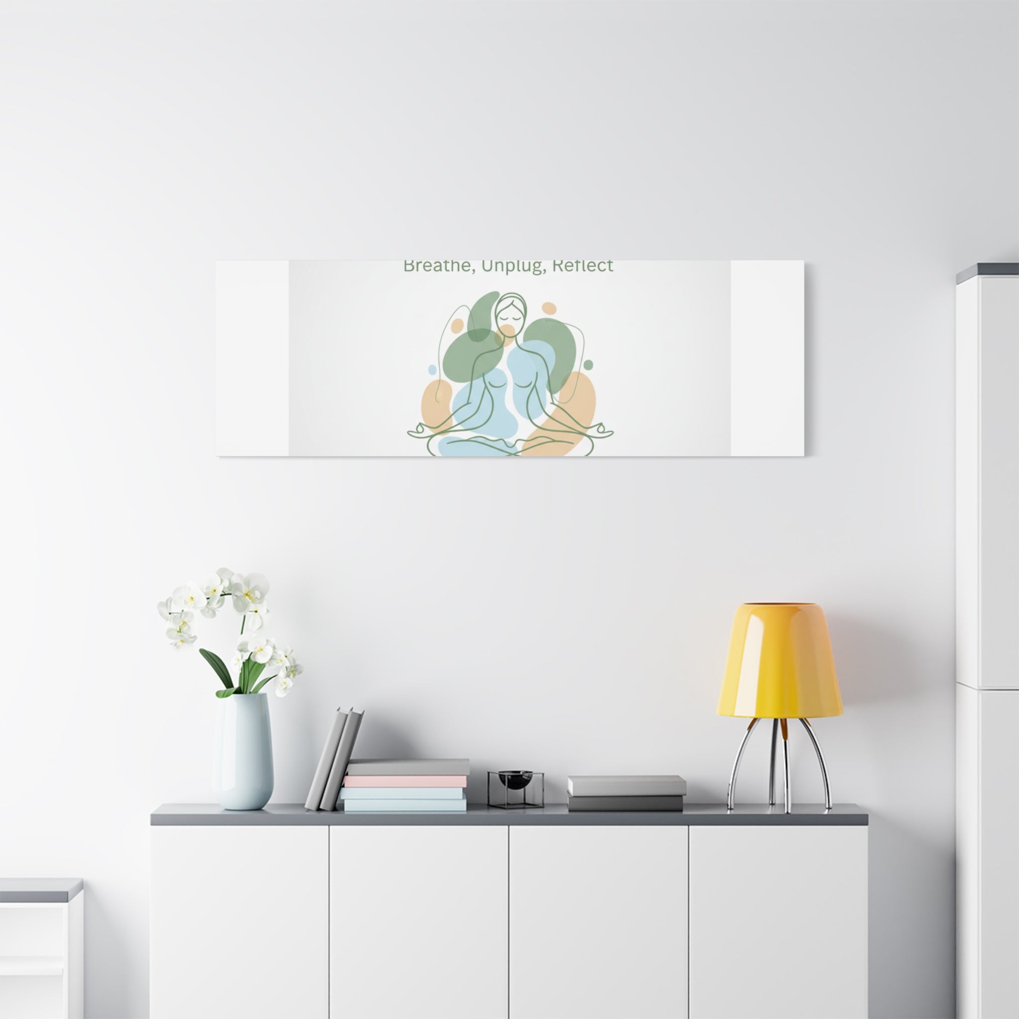 Breathe Unplug Reflect Canvas | Digital Detox, Mindfulness Wall Art