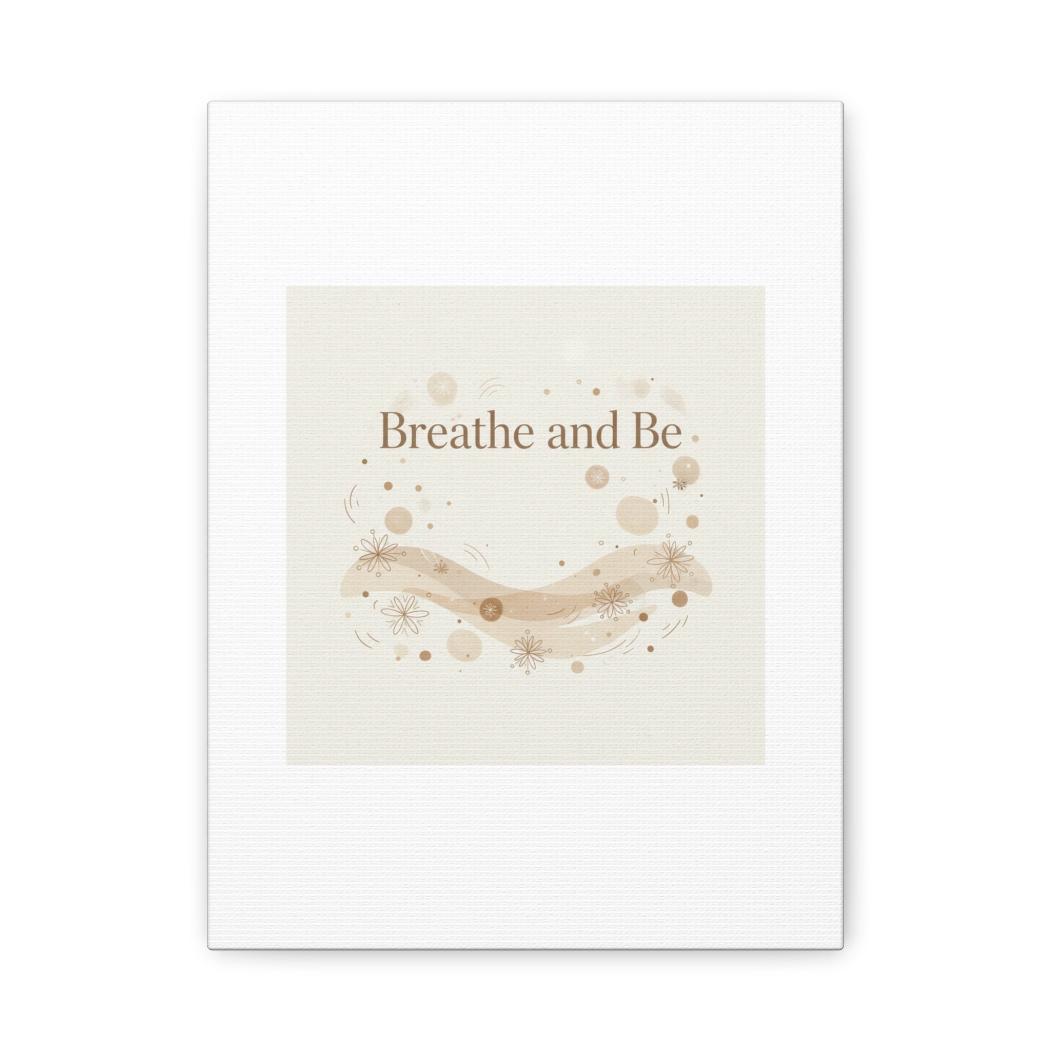 Breathe and Be Canvas, Minimal Cozy Slow Life Wall Art | Neutral Micro-Print