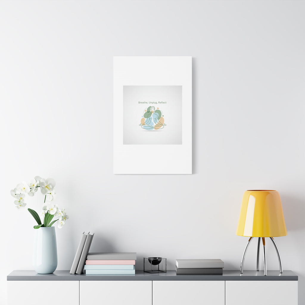 Breathe Unplug Reflect Canvas | Digital Detox, Mindfulness Wall Art