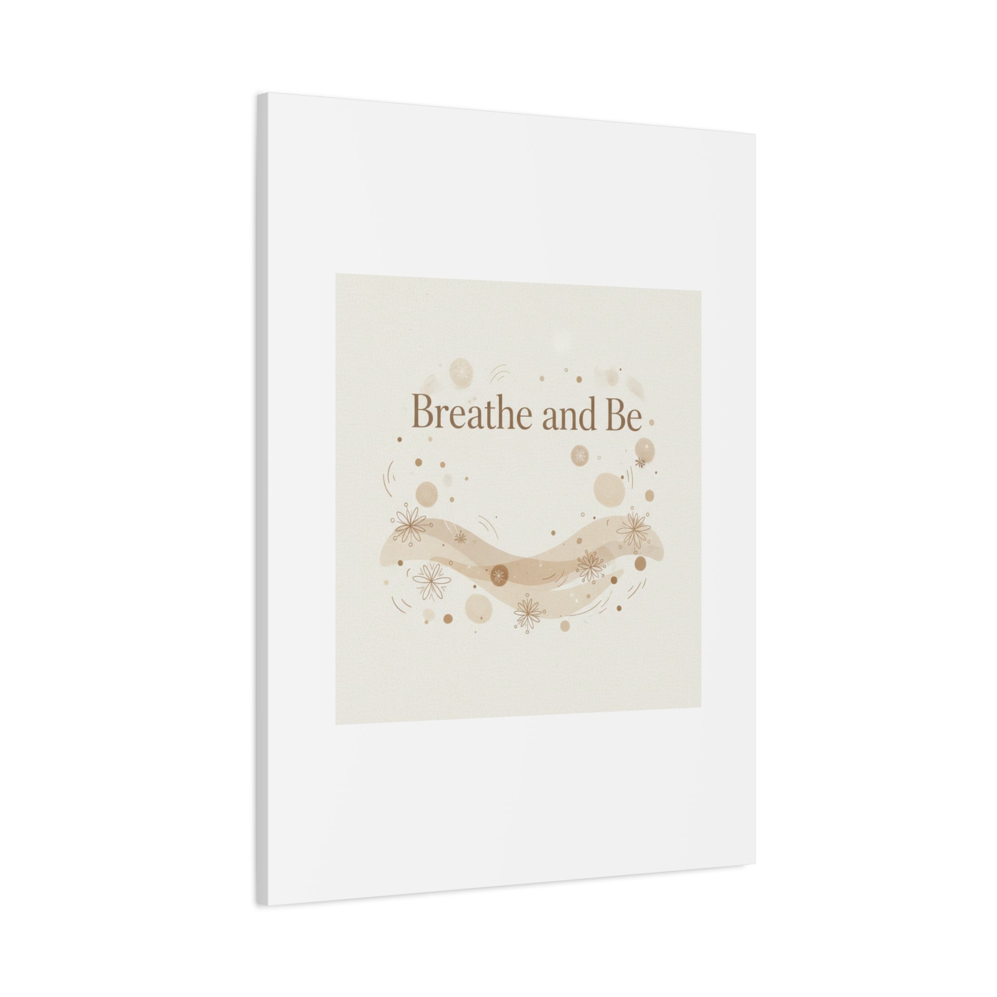 Breathe and Be Canvas, Minimal Cozy Slow Life Wall Art | Neutral Micro-Print