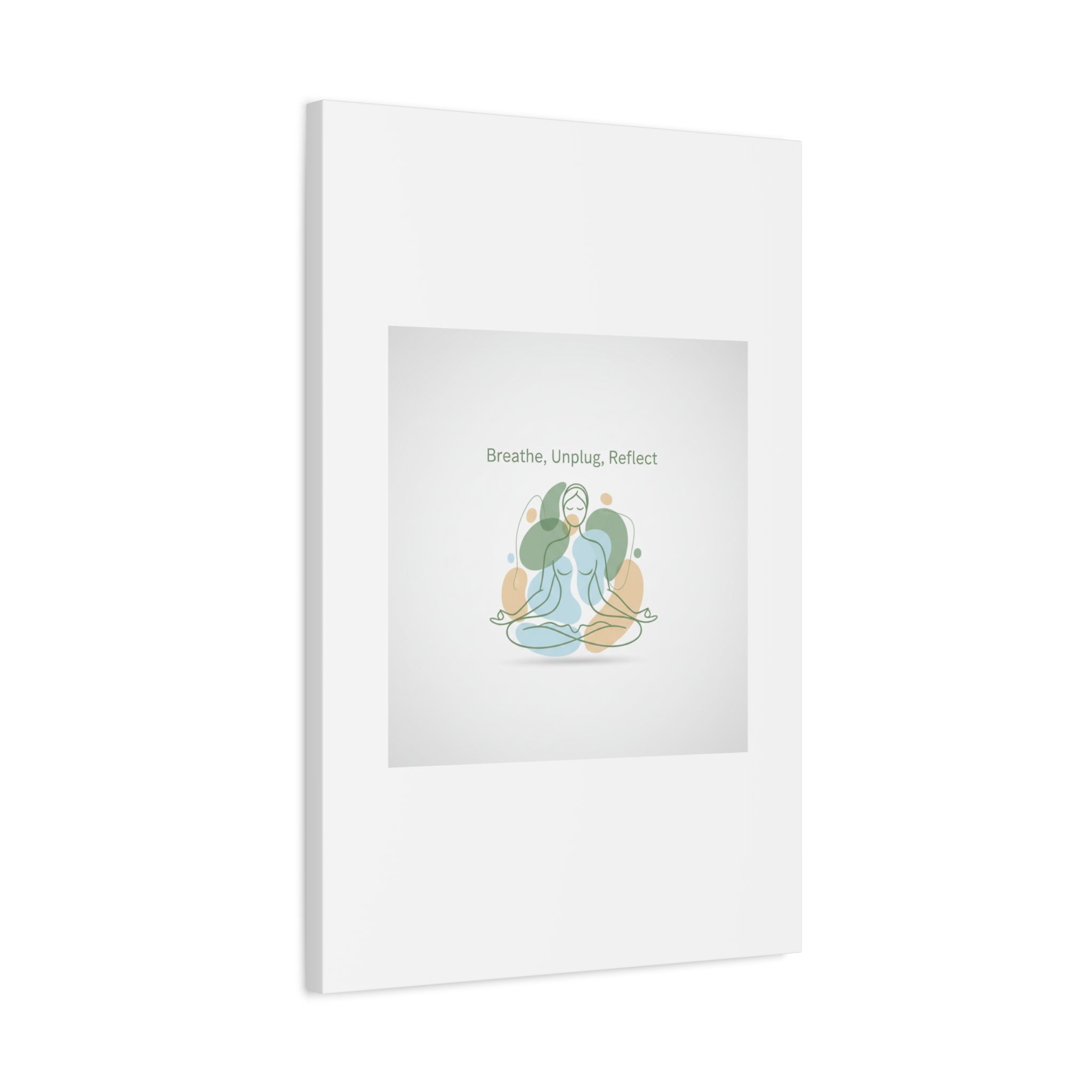 Breathe Unplug Reflect Canvas | Digital Detox, Mindfulness Wall Art
