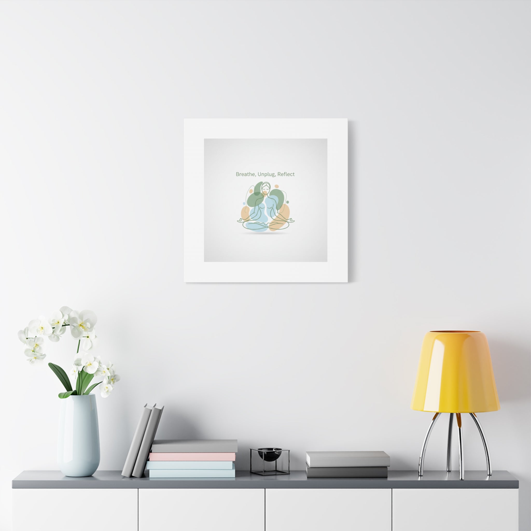 Breathe Unplug Reflect Canvas | Digital Detox, Mindfulness Wall Art