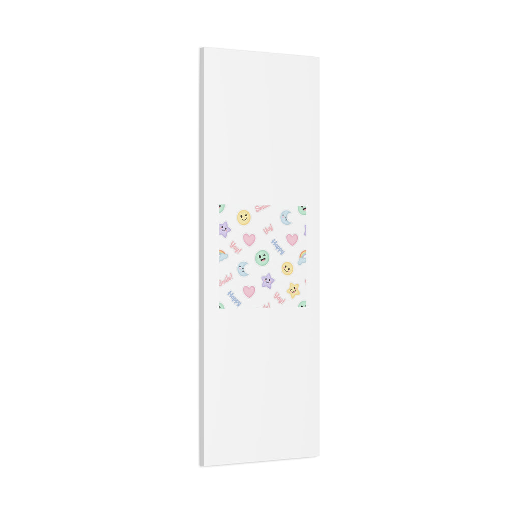 Hand-Drawn Emoticon Pattern Canvas | Cute Emoji Sticker Pastel Print