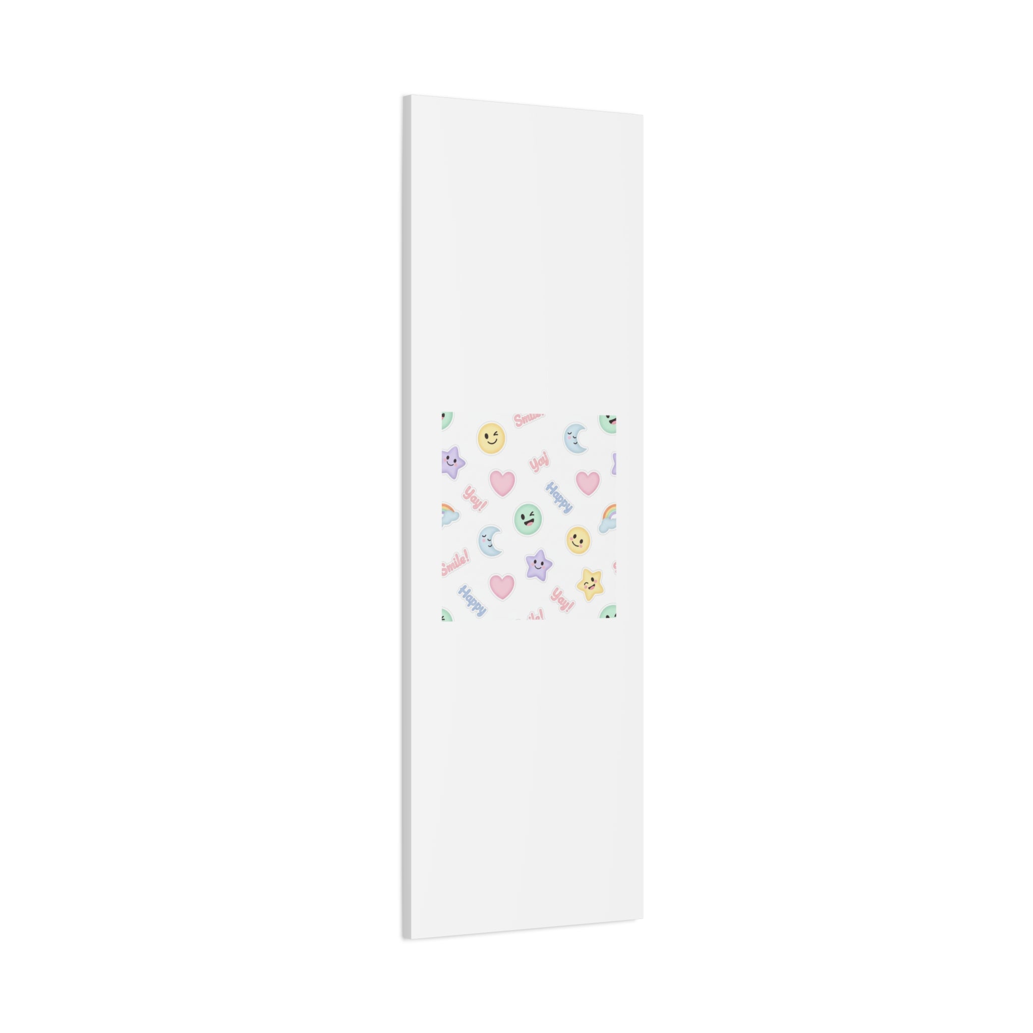 Hand-Drawn Emoticon Pattern Canvas | Cute Emoji Sticker Pastel Print