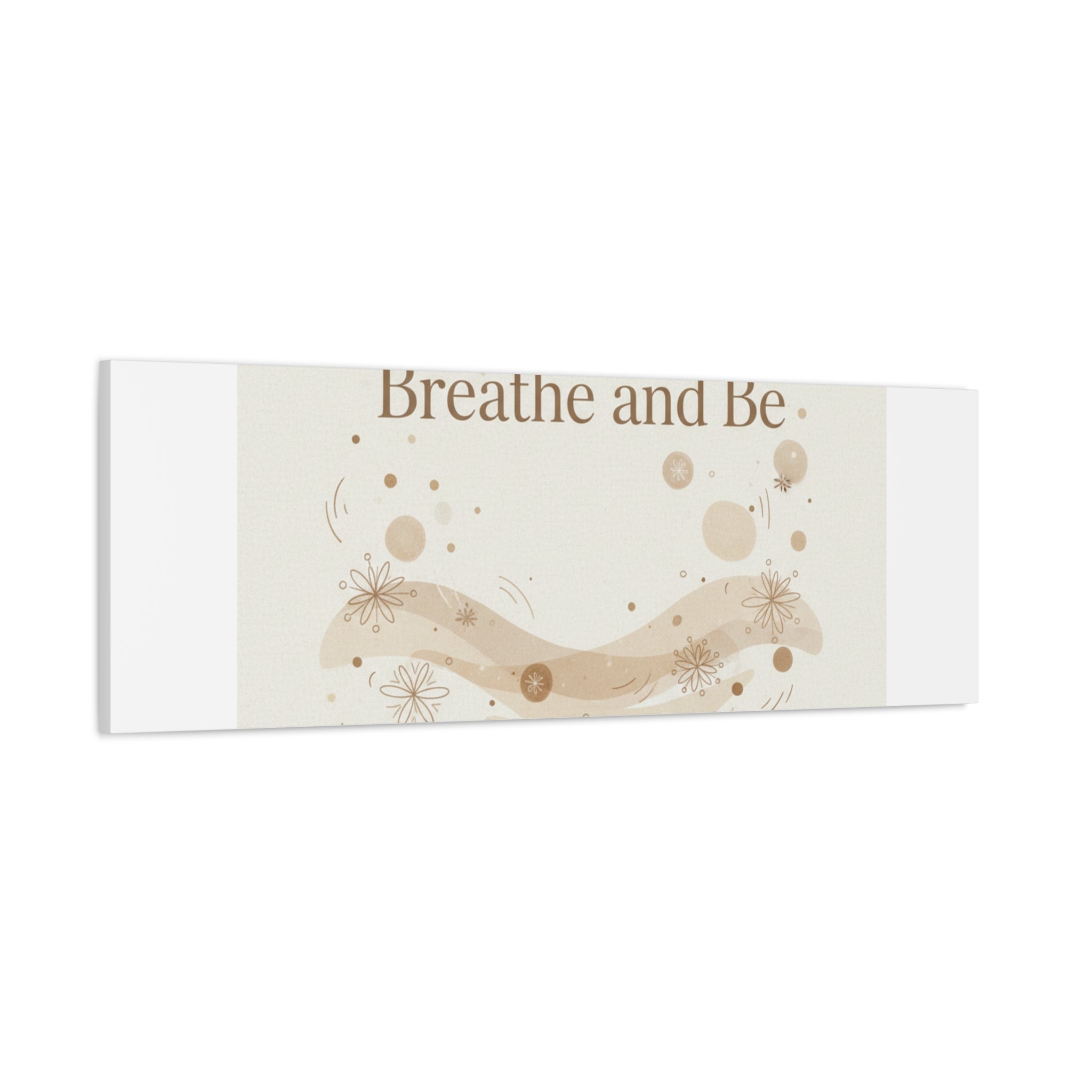 Breathe and Be Canvas, Minimal Cozy Slow Life Wall Art | Neutral Micro-Print
