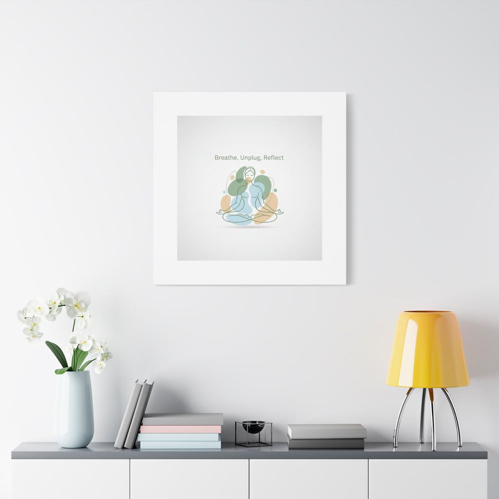 Breathe Unplug Reflect Canvas | Digital Detox, Mindfulness Wall Art