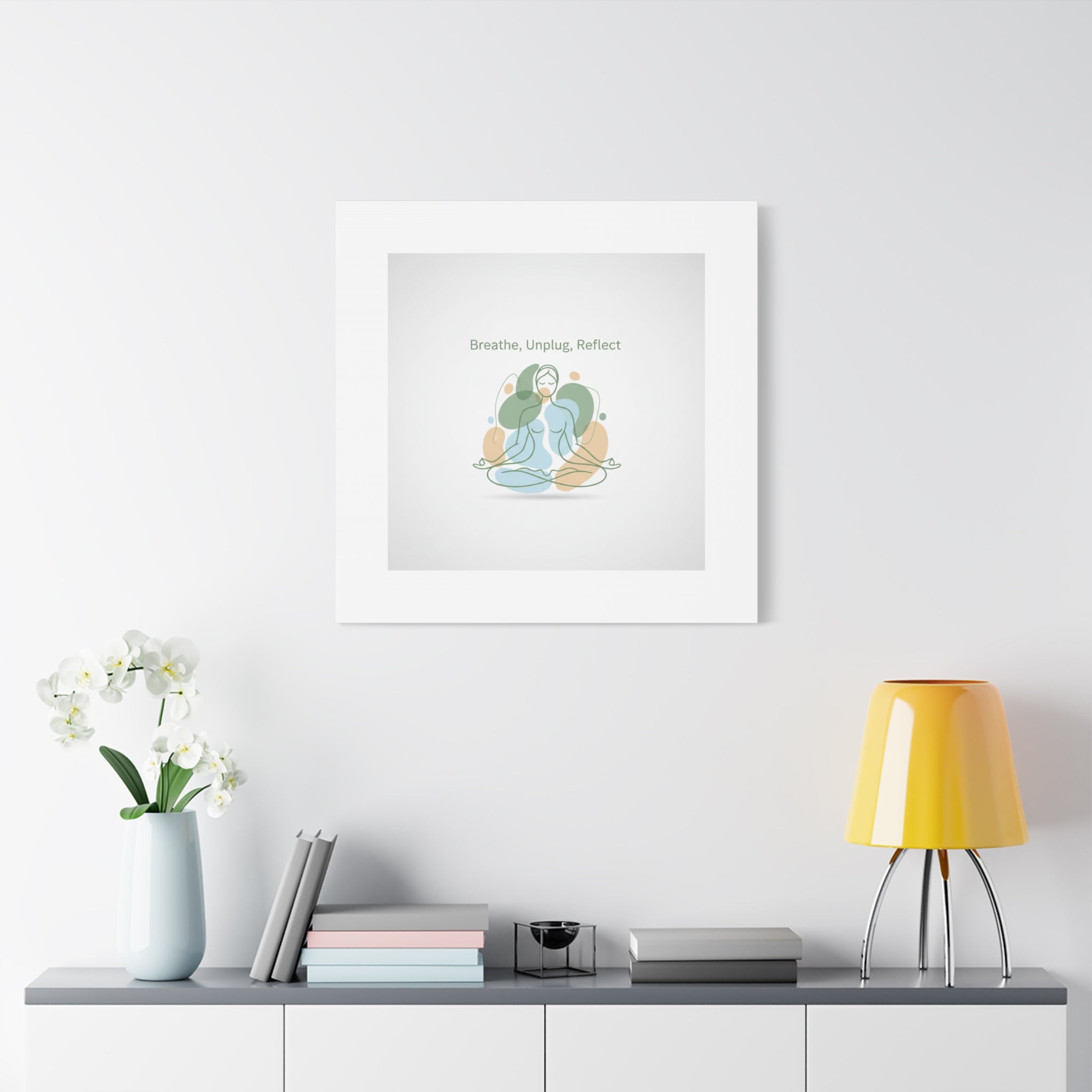 Breathe Unplug Reflect Canvas | Digital Detox, Mindfulness Wall Art