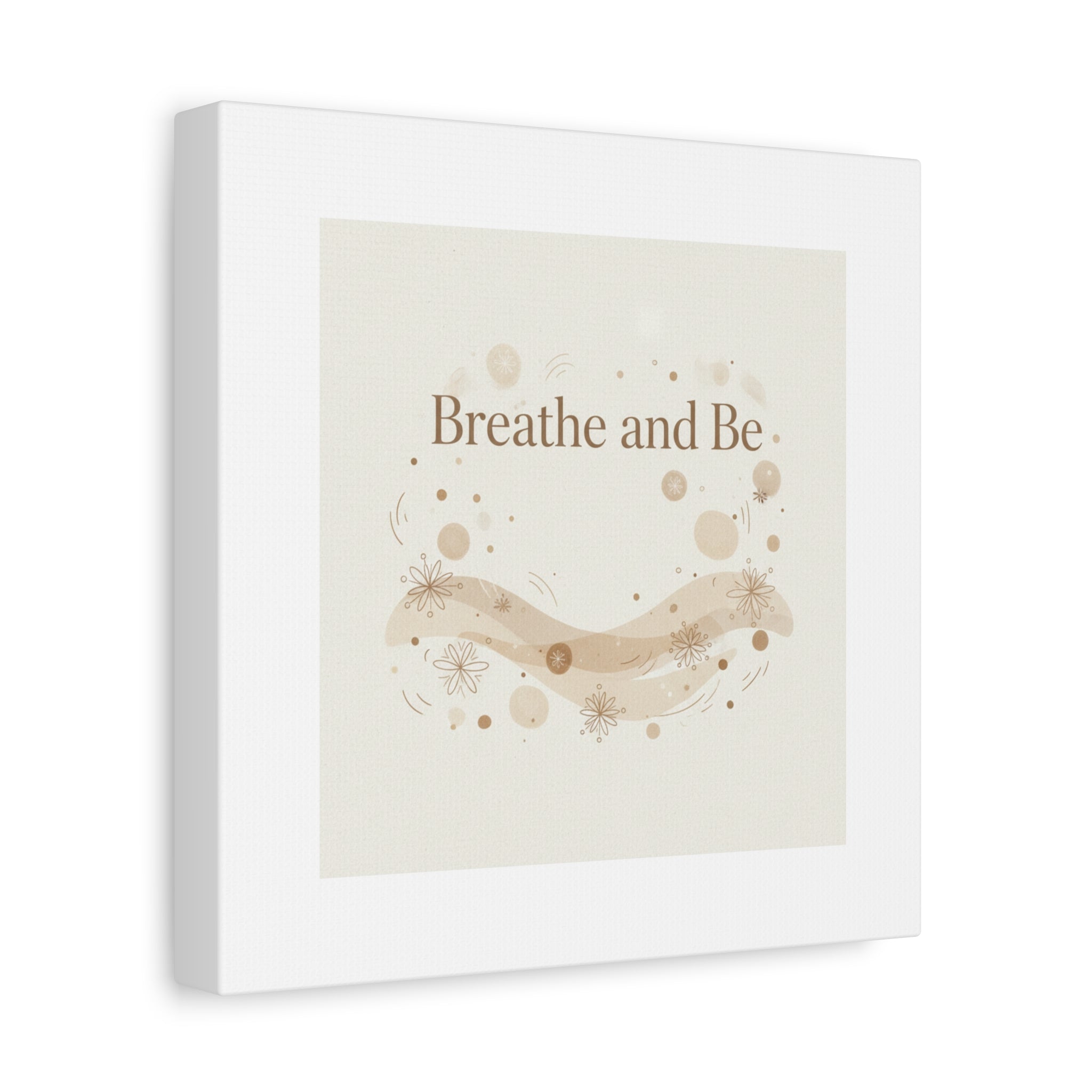 Breathe and Be Canvas, Minimal Cozy Slow Life Wall Art | Neutral Micro-Print