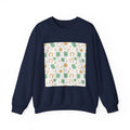 Lucky Charm Sticker Pattern Sweatshirt | mint gold good luck symbols