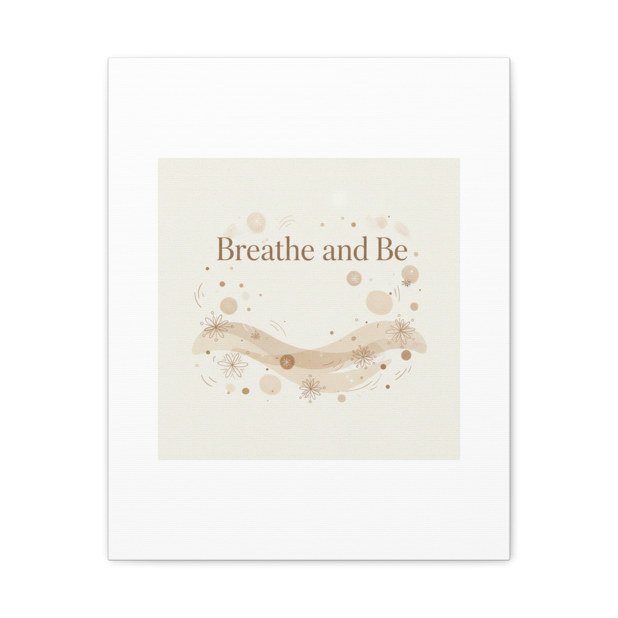 Breathe and Be Canvas, Minimal Cozy Slow Life Wall Art | Neutral Micro-Print