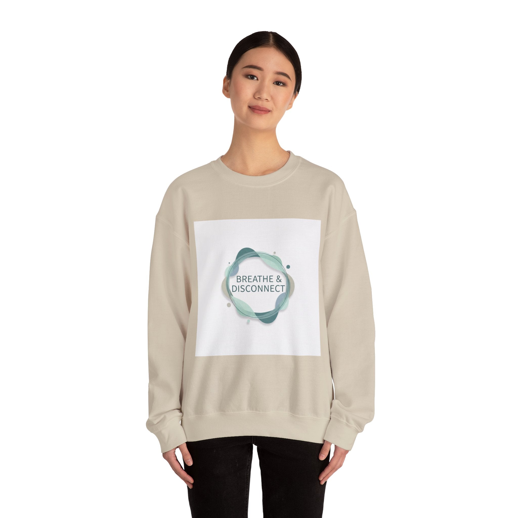 Breathe & Disconnect Sweatshirt | Digital Detox, News Detox Design