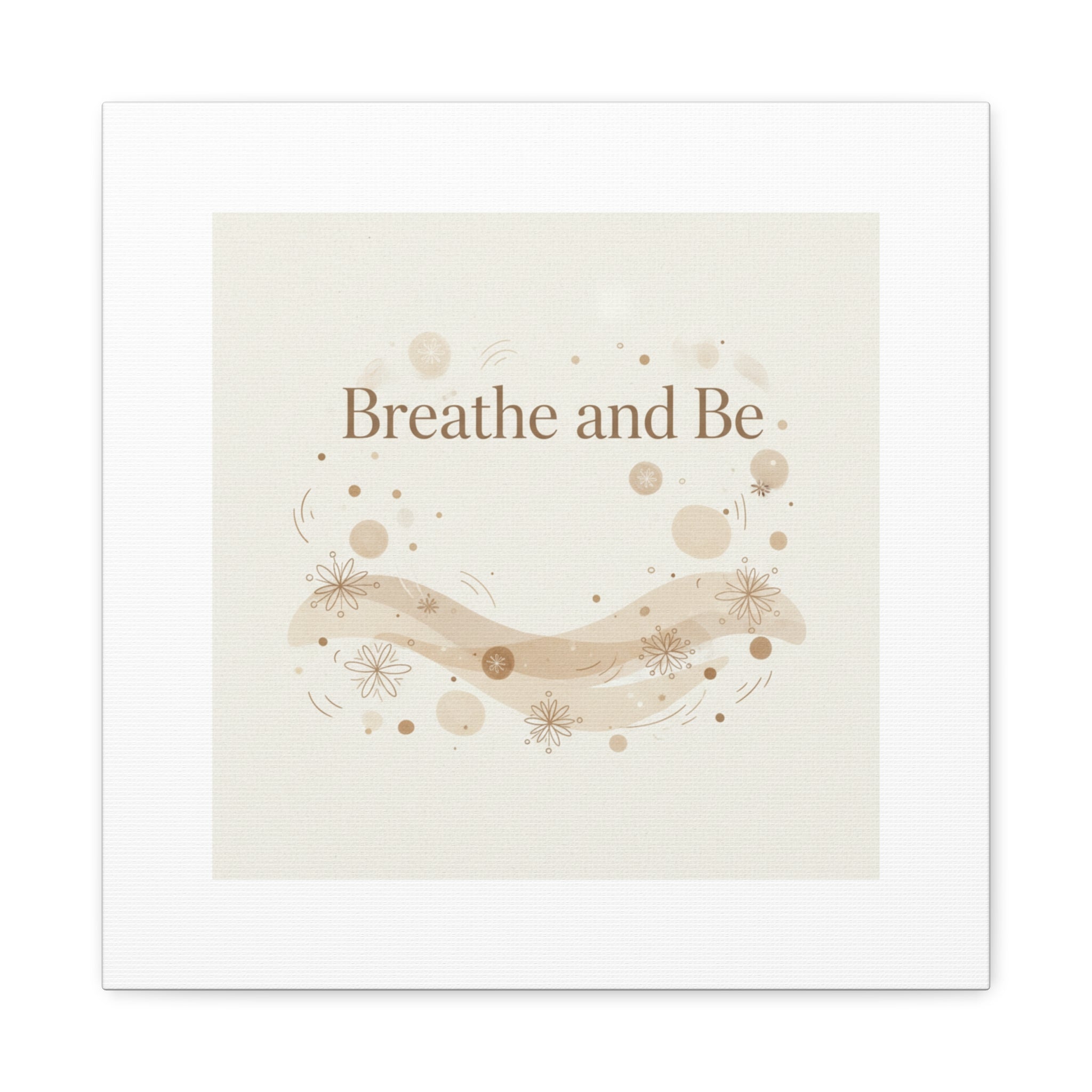 Breathe and Be Canvas, Minimal Cozy Slow Life Wall Art | Neutral Micro-Print