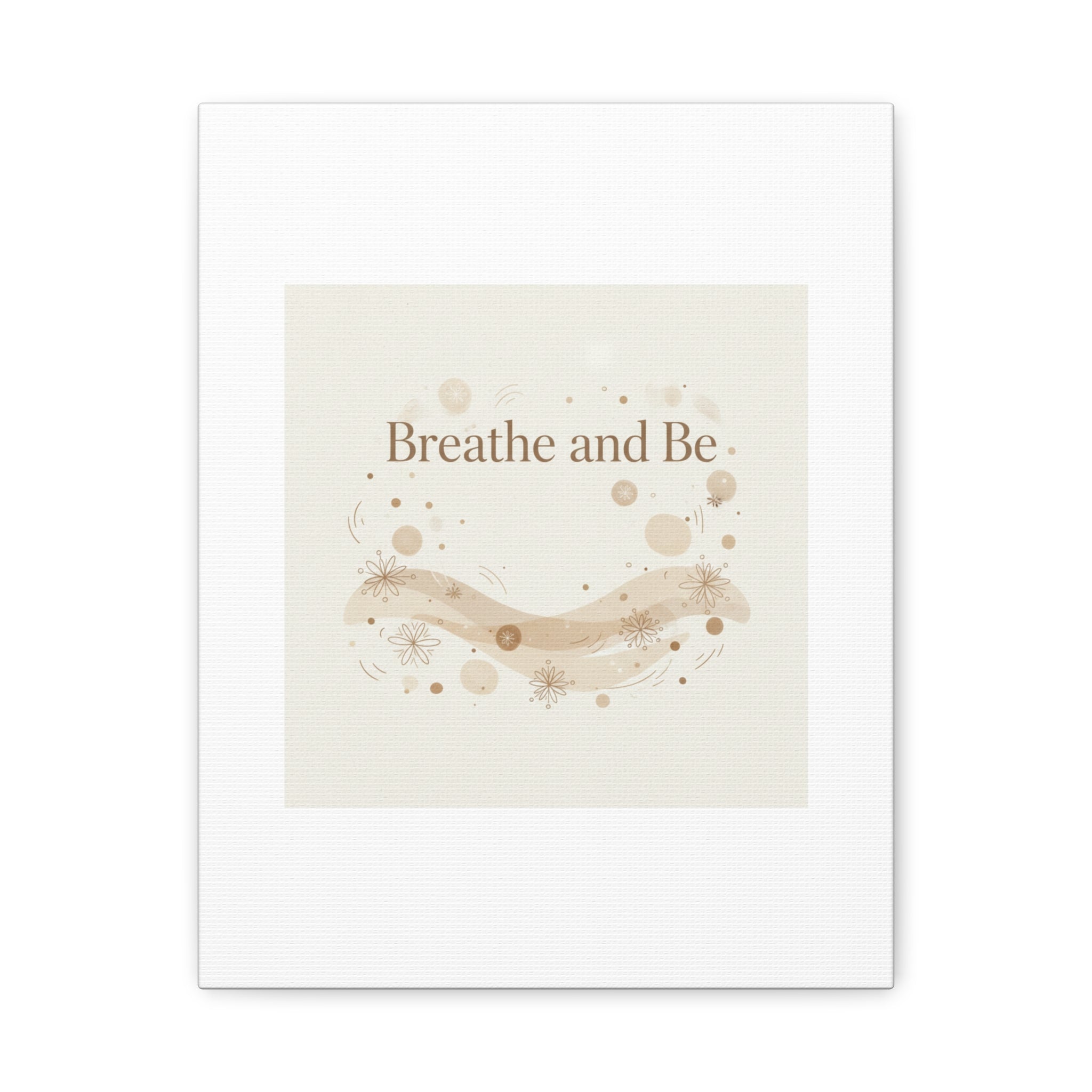 Breathe and Be Canvas, Minimal Cozy Slow Life Wall Art | Neutral Micro-Print