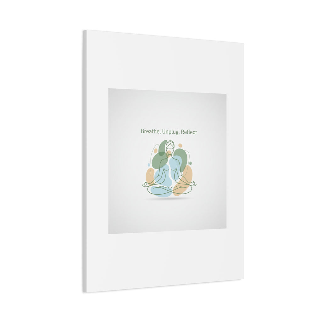 Breathe Unplug Reflect Canvas | Digital Detox, Mindfulness Wall Art