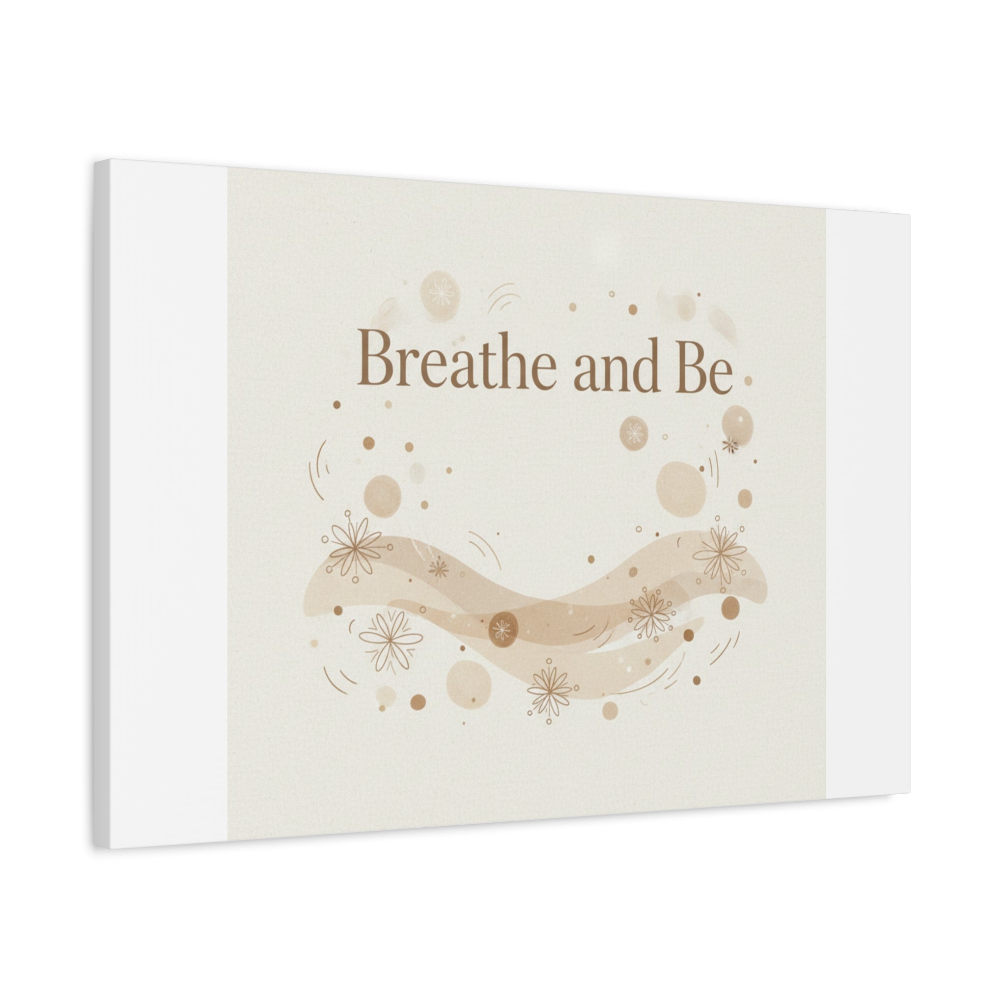 Breathe and Be Canvas, Minimal Cozy Slow Life Wall Art | Neutral Micro-Print
