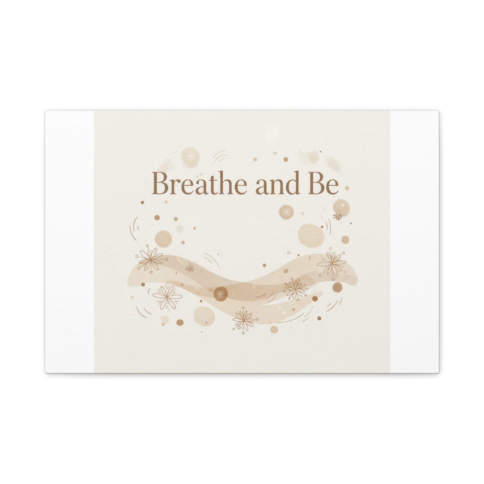 Breathe and Be Canvas, Minimal Cozy Slow Life Wall Art | Neutral Micro-Print