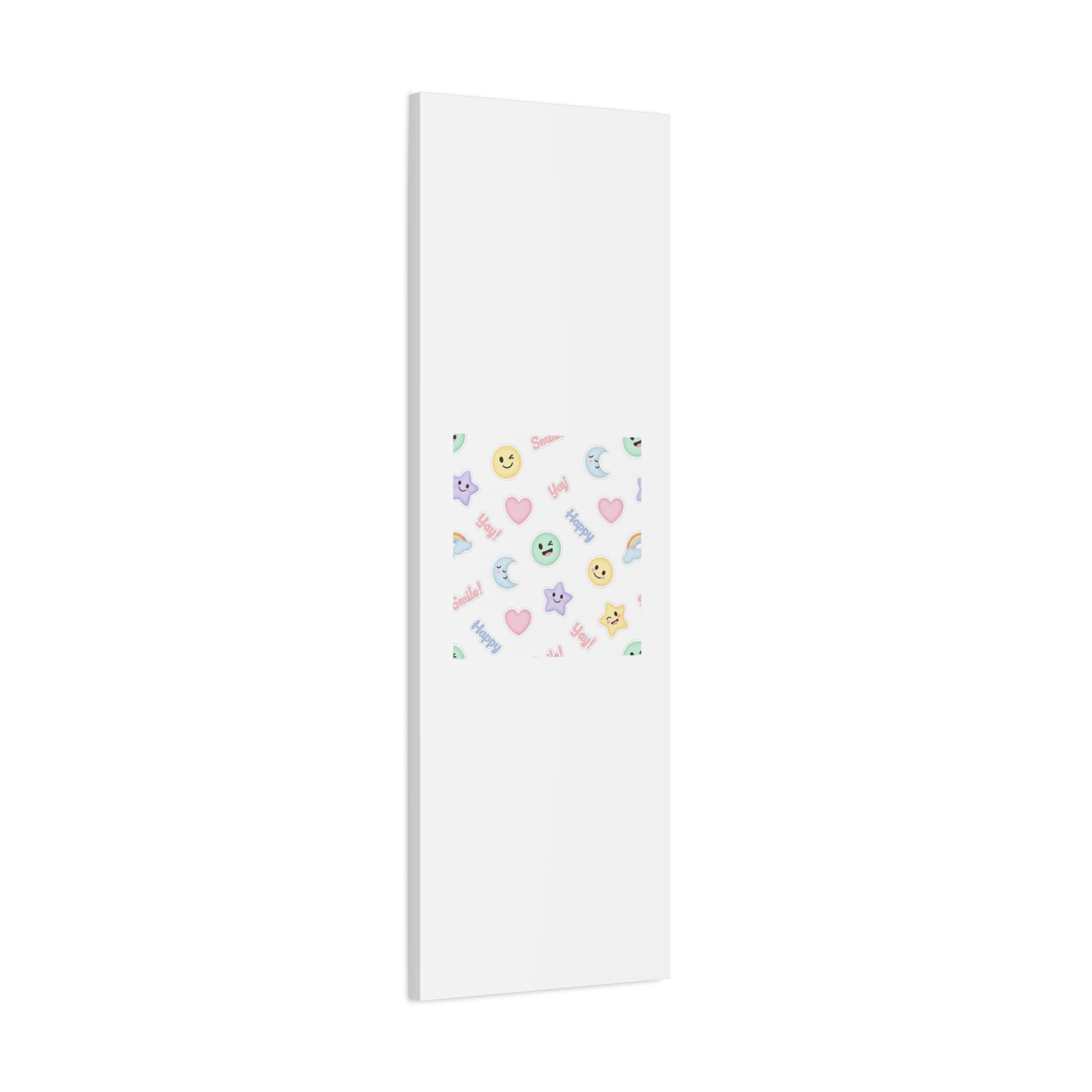 Hand-Drawn Emoticon Pattern Canvas | Cute Emoji Sticker Pastel Print