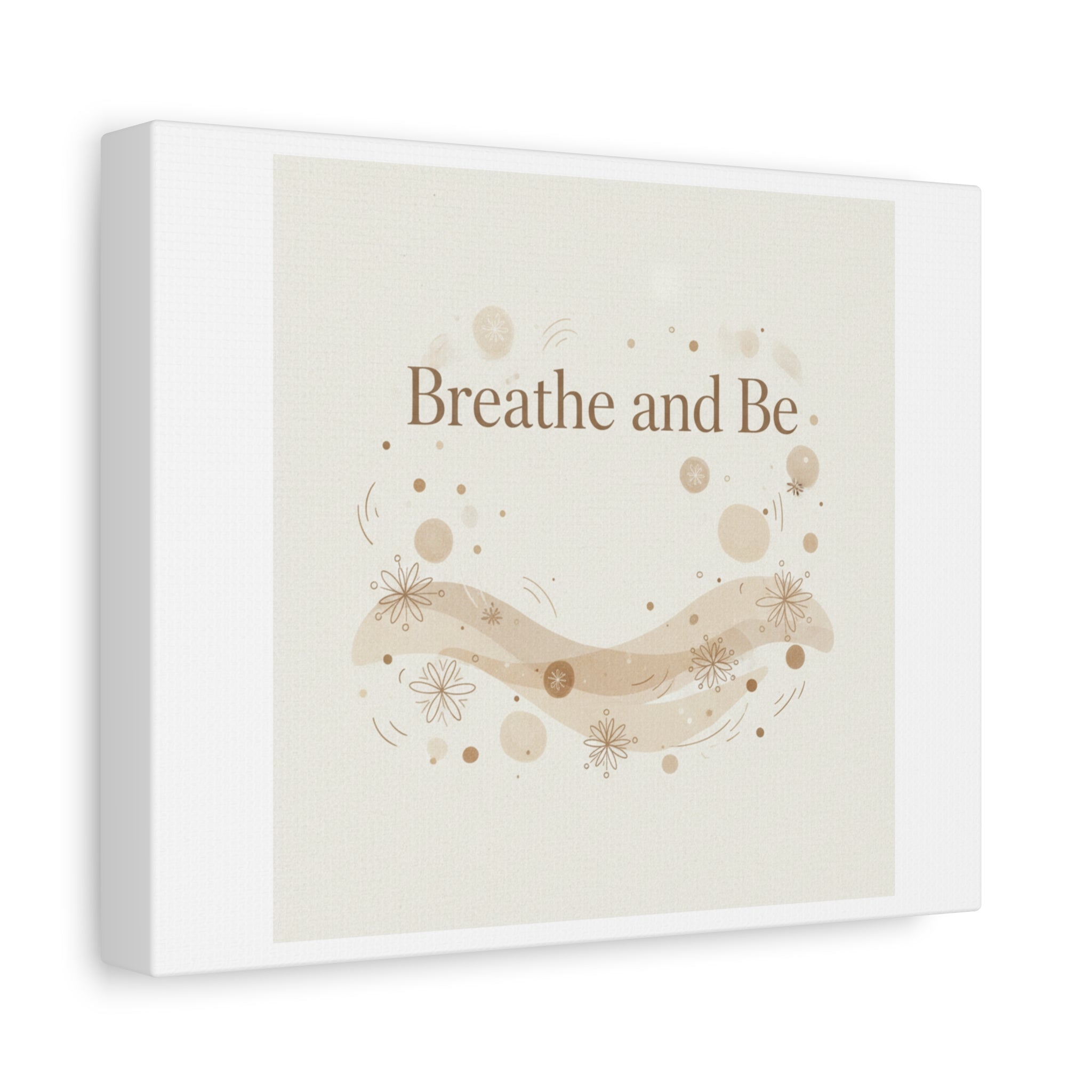 Breathe and Be Canvas, Minimal Cozy Slow Life Wall Art | Neutral Micro-Print