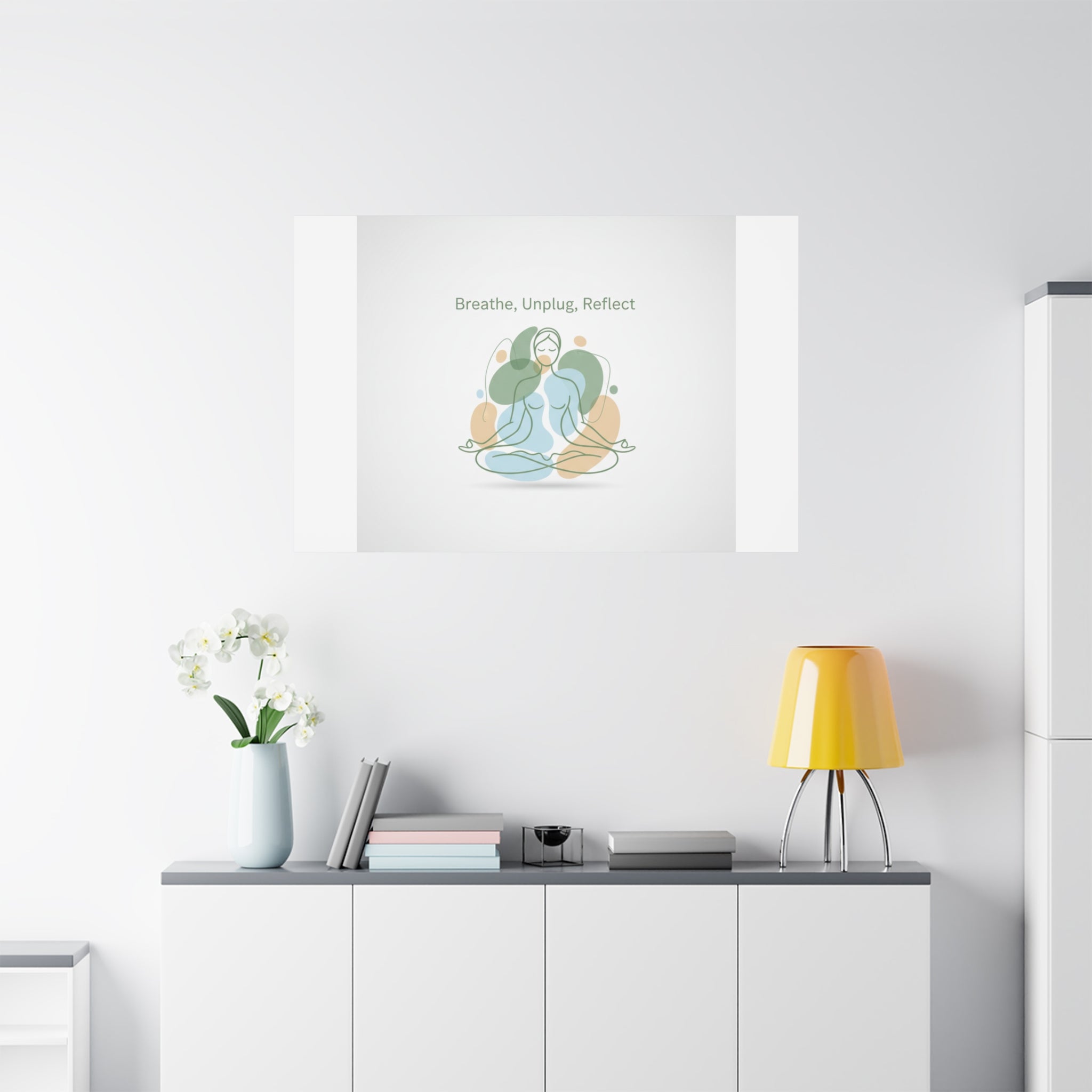 Breathe Unplug Reflect Canvas | Digital Detox, Mindfulness Wall Art