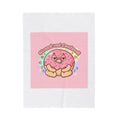 Glazed and Comforted Donut Illustration Velveteen Blanket, Food Pun Cozy