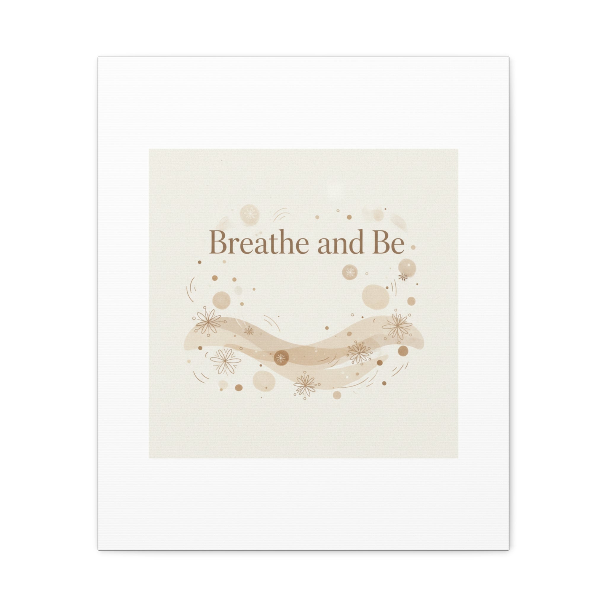 Breathe and Be Canvas, Minimal Cozy Slow Life Wall Art | Neutral Micro-Print