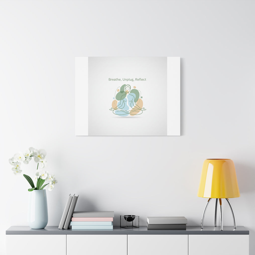 Breathe Unplug Reflect Canvas | Digital Detox, Mindfulness Wall Art