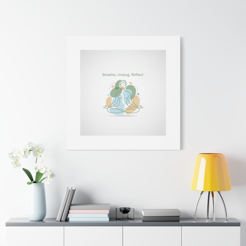 Breathe Unplug Reflect Canvas | Digital Detox, Mindfulness Wall Art
