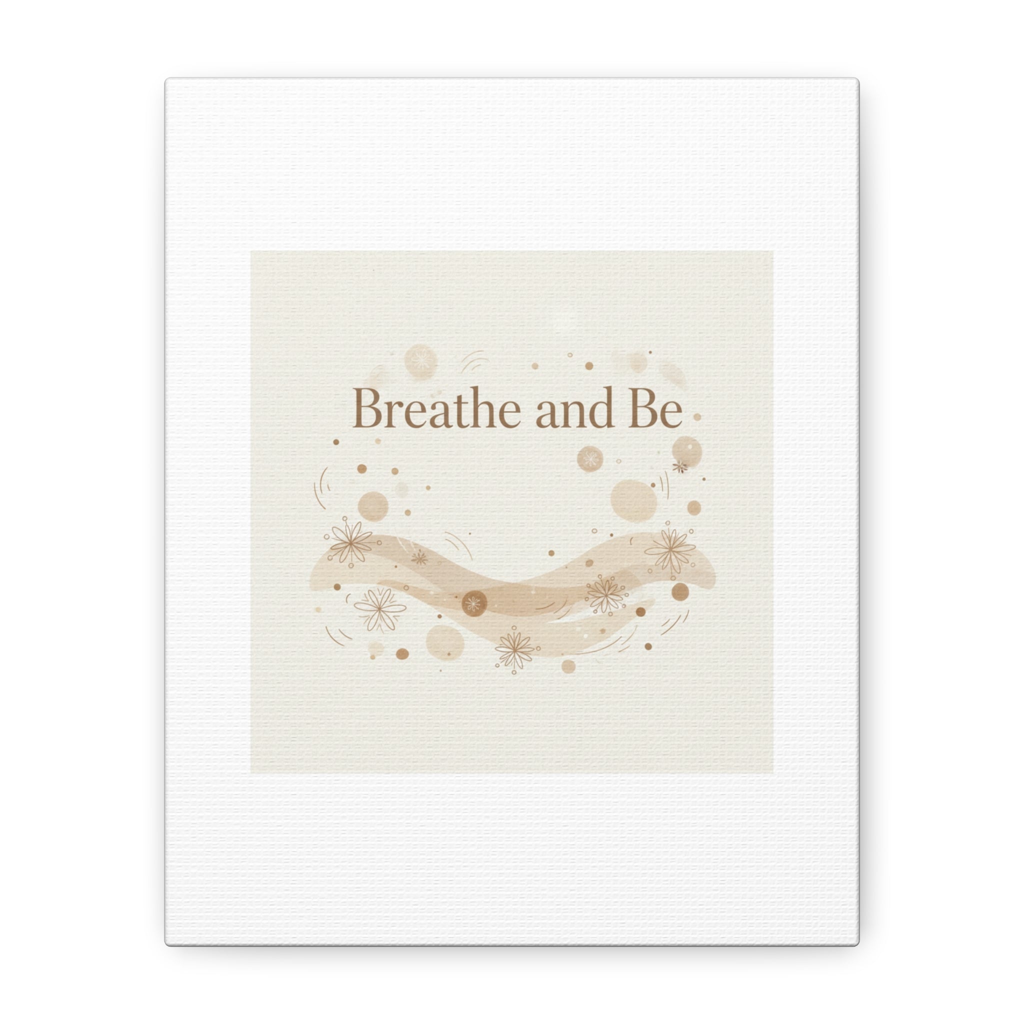 Breathe and Be Canvas, Minimal Cozy Slow Life Wall Art | Neutral Micro-Print