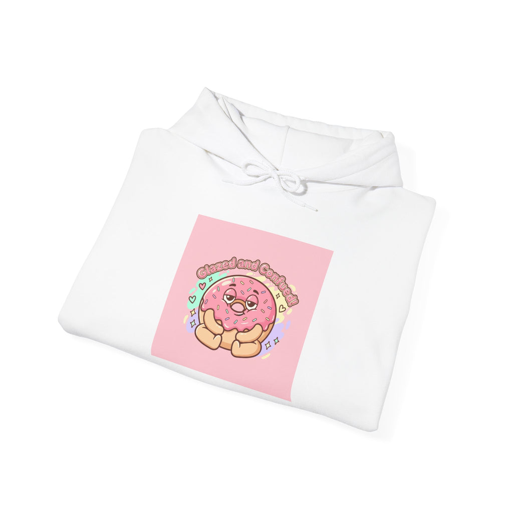 Cute Donut Illustration Hoodie | Food Pun Comfort, Snack Cartoon