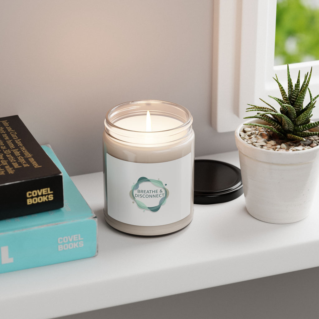 Breathe & Disconnect Candle, Scented Soy Candle | Digital Detox, Calm Minimal