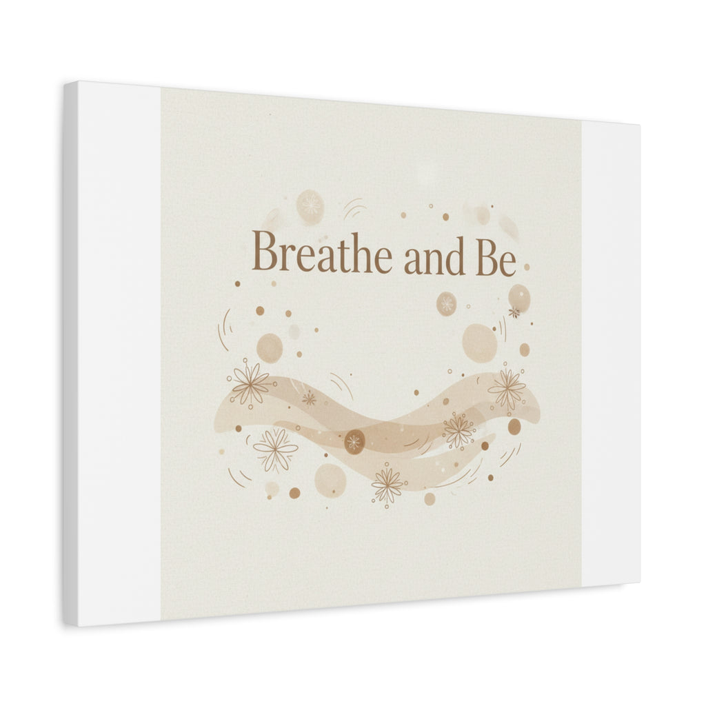 Breathe and Be Canvas, Minimal Cozy Slow Life Wall Art | Neutral Micro-Print