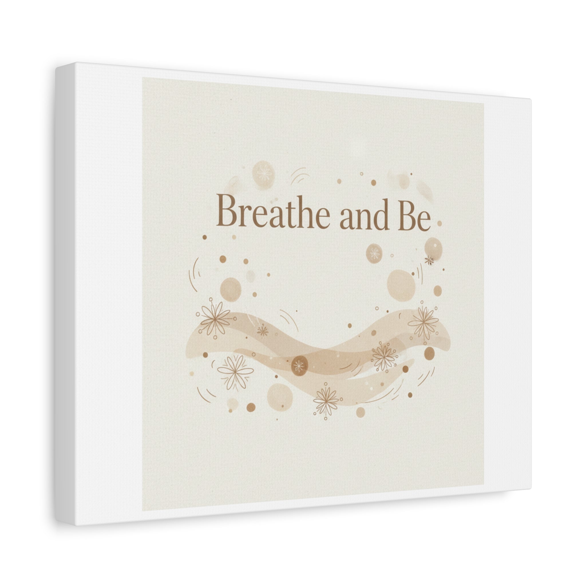 Breathe and Be Canvas, Minimal Cozy Slow Life Wall Art | Neutral Micro-Print