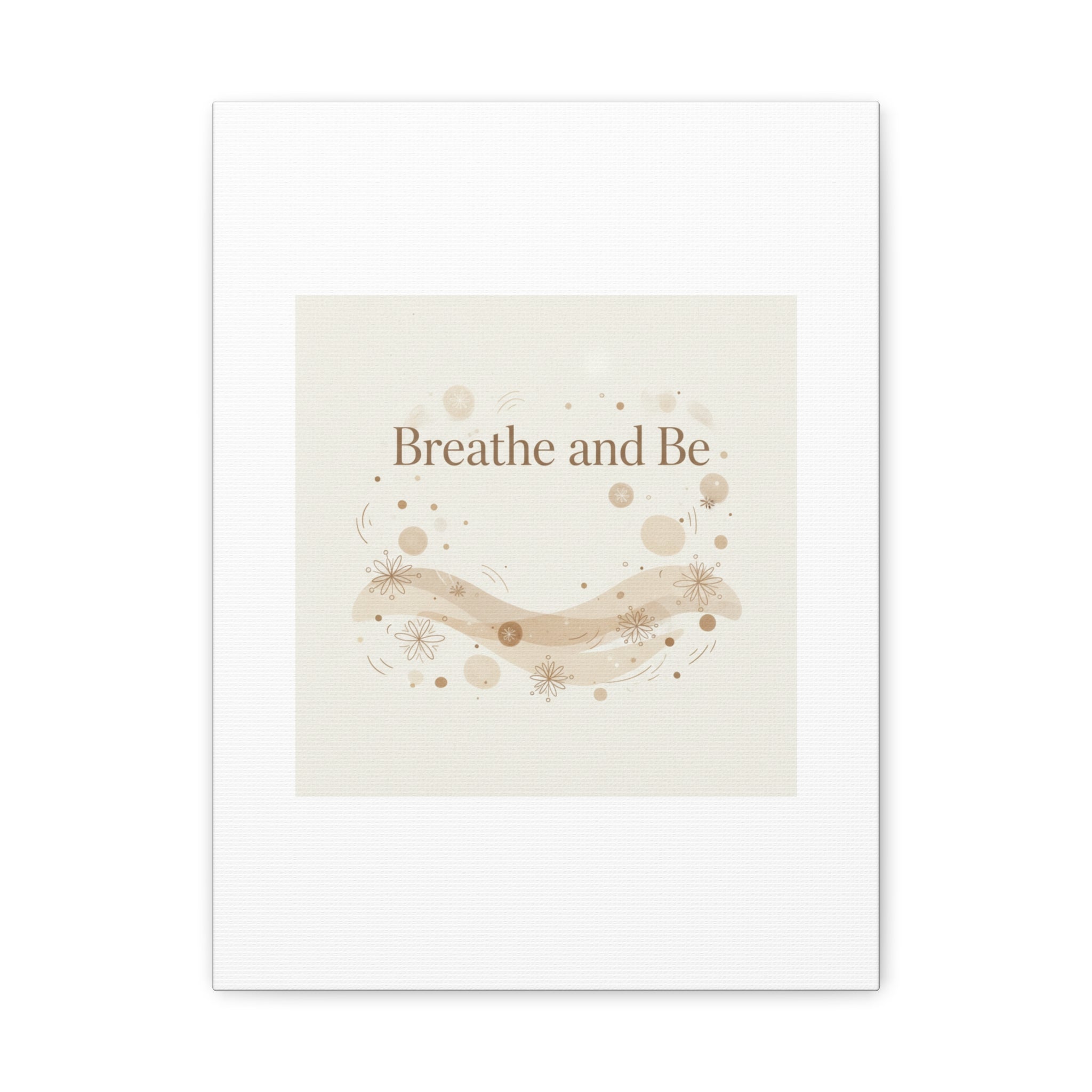 Breathe and Be Canvas, Minimal Cozy Slow Life Wall Art | Neutral Micro-Print