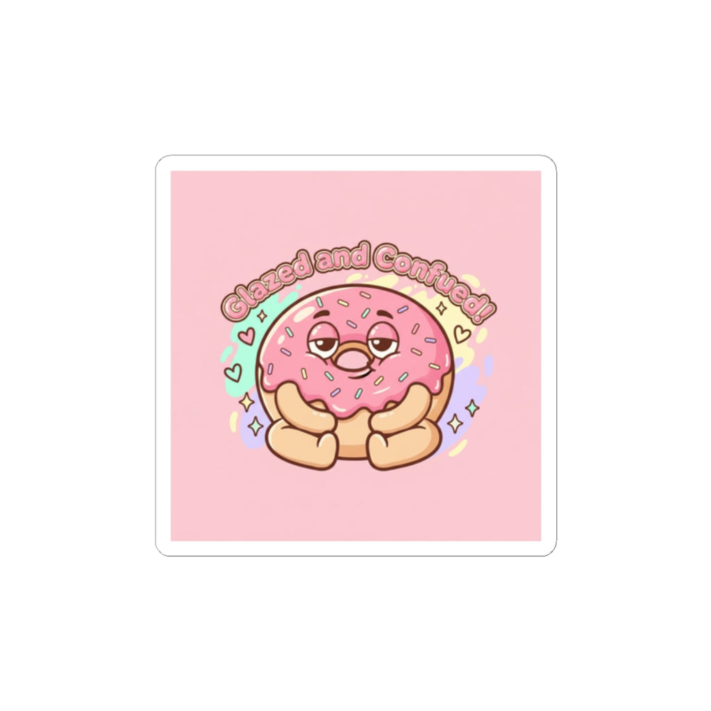Glazed and Comforted Donut Sticker | Food Pun, Cute Snack Cartoon