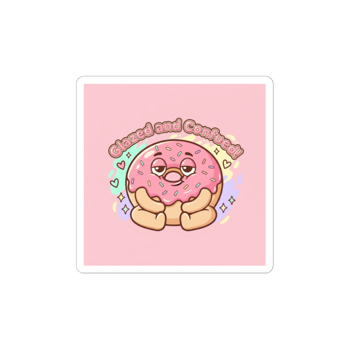 Glazed and Comforted Donut Sticker | Food Pun, Cute Snack Cartoon