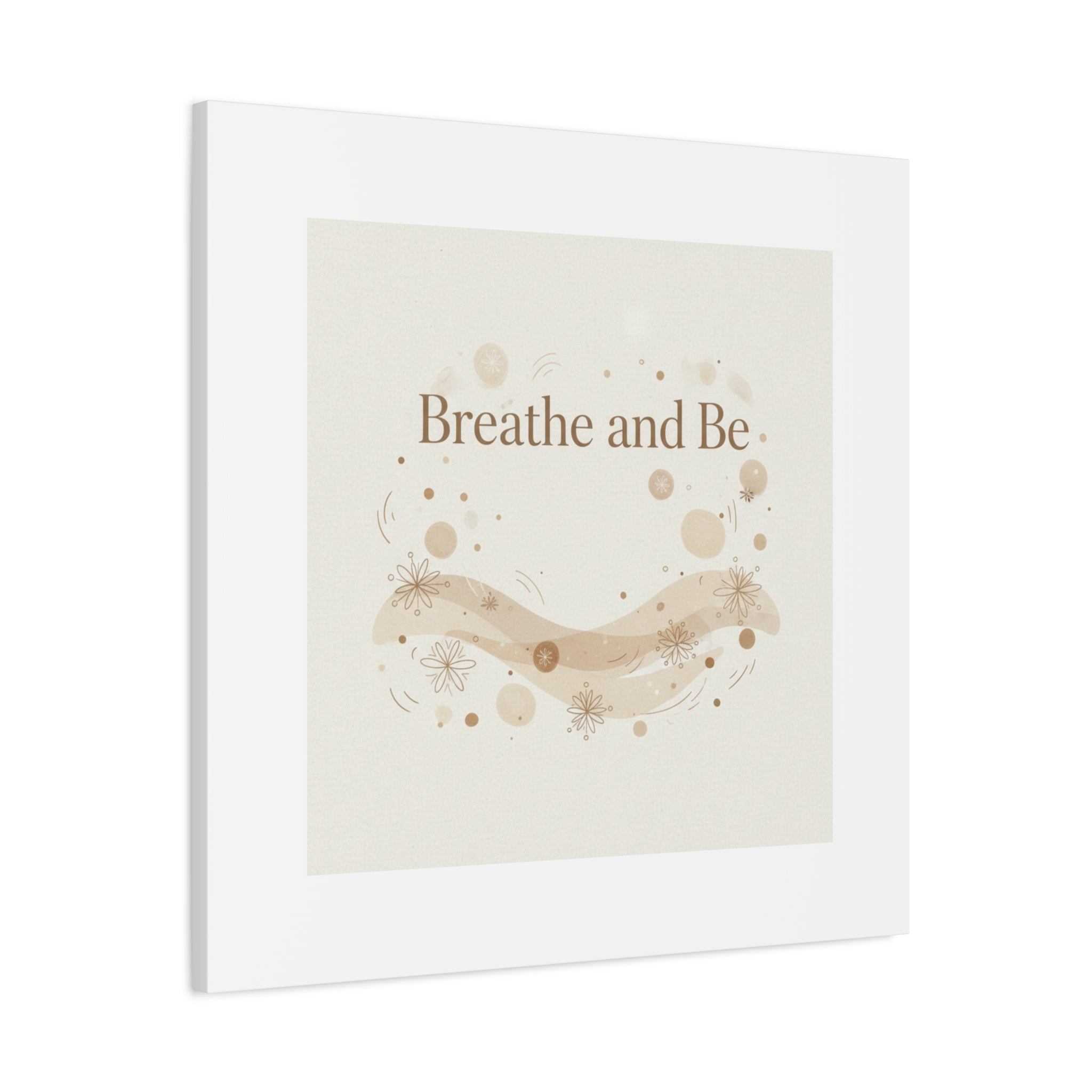 Breathe and Be Canvas, Minimal Cozy Slow Life Wall Art | Neutral Micro-Print