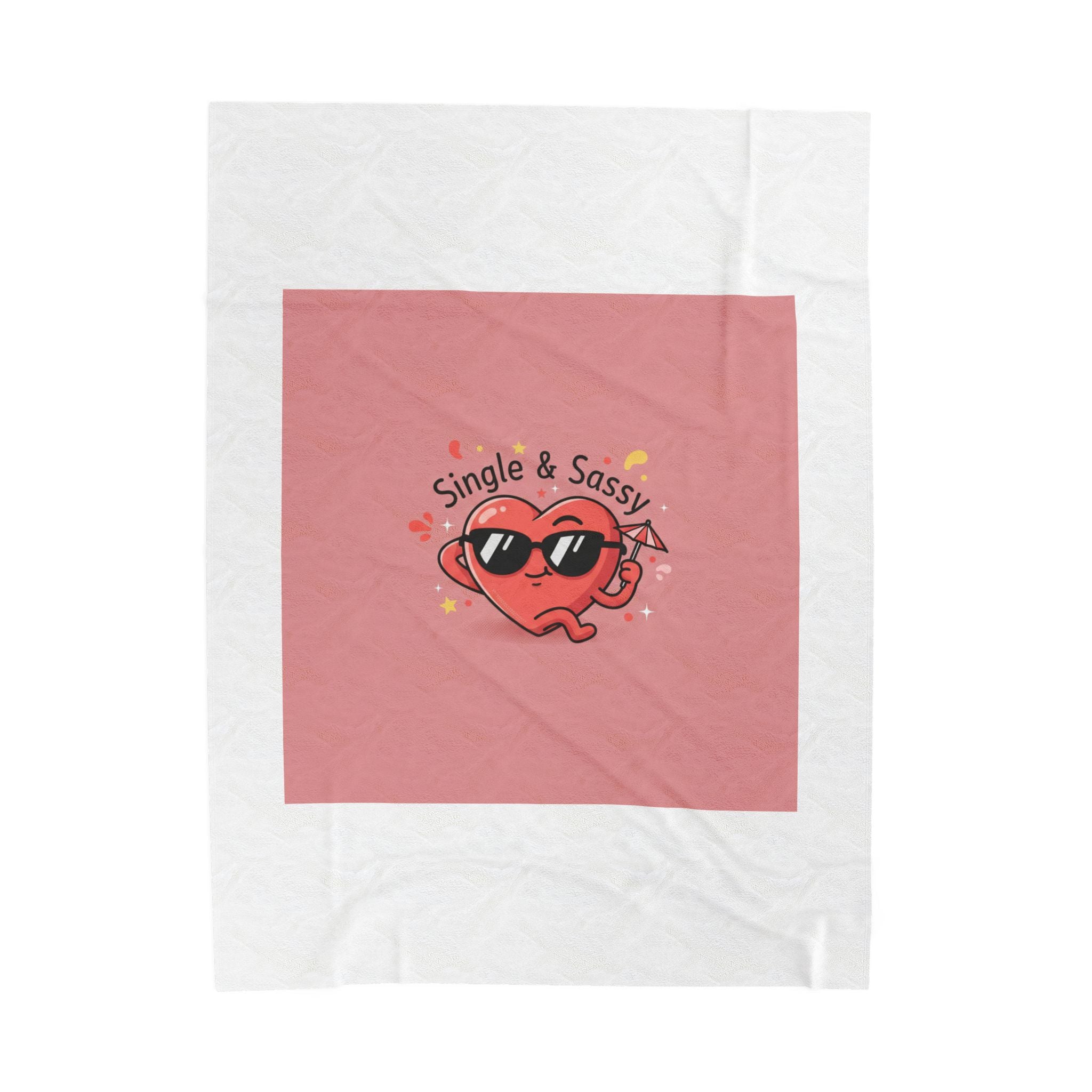 Single & Sassy Heart Velveteen Blanket | Anti Valentine, Funny Single Humor