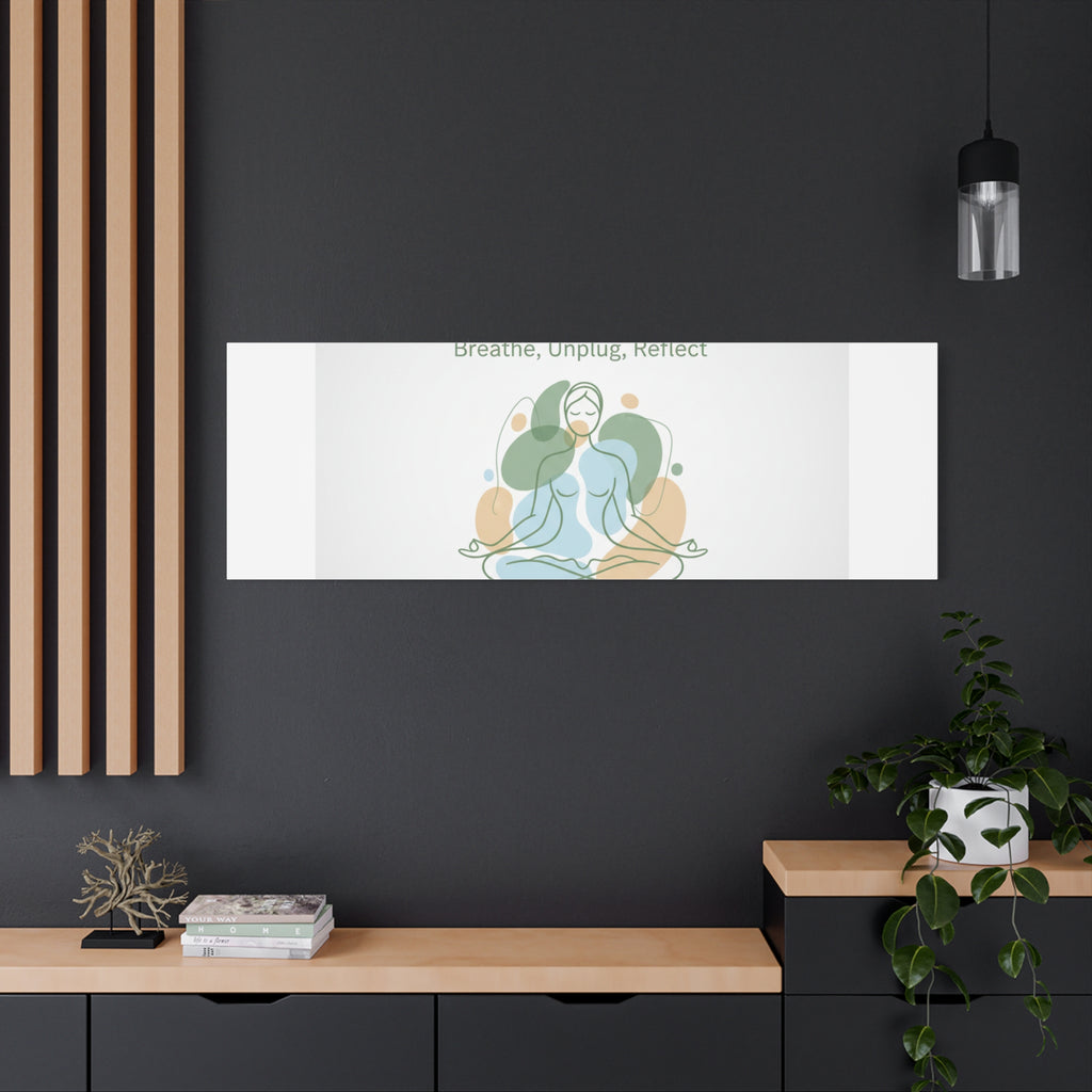 Breathe Unplug Reflect Canvas | Digital Detox, Mindfulness Wall Art
