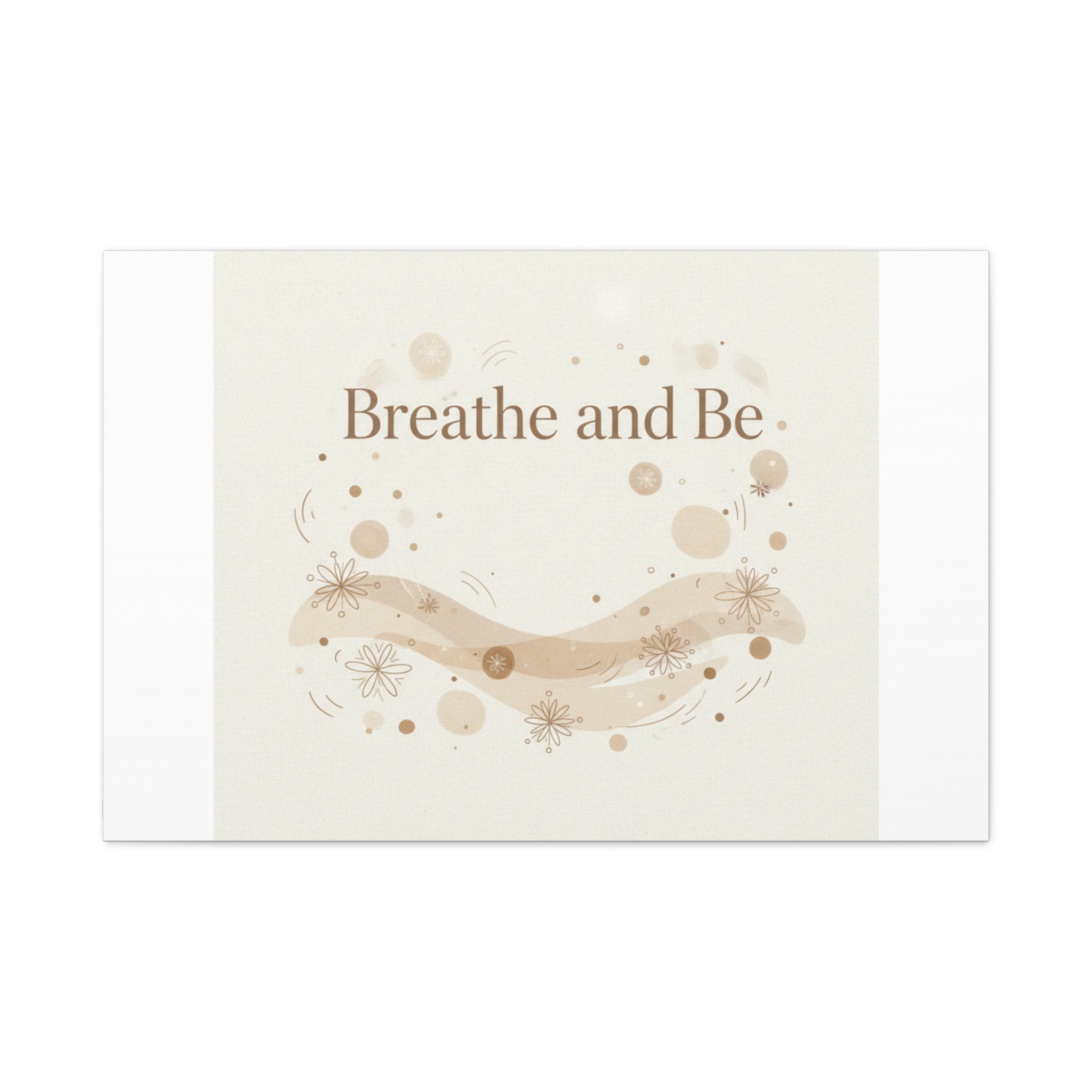 Breathe and Be Canvas, Minimal Cozy Slow Life Wall Art | Neutral Micro-Print