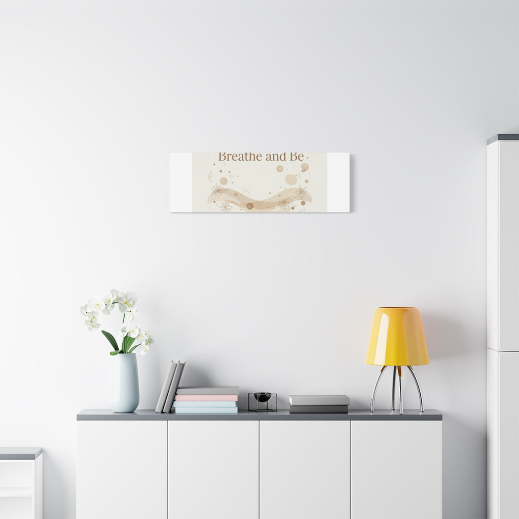 Breathe and Be Canvas, Minimal Cozy Slow Life Wall Art | Neutral Micro-Print