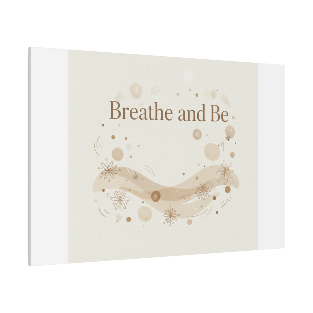 Breathe and Be Canvas, Minimal Cozy Slow Life Wall Art | Neutral Micro-Print