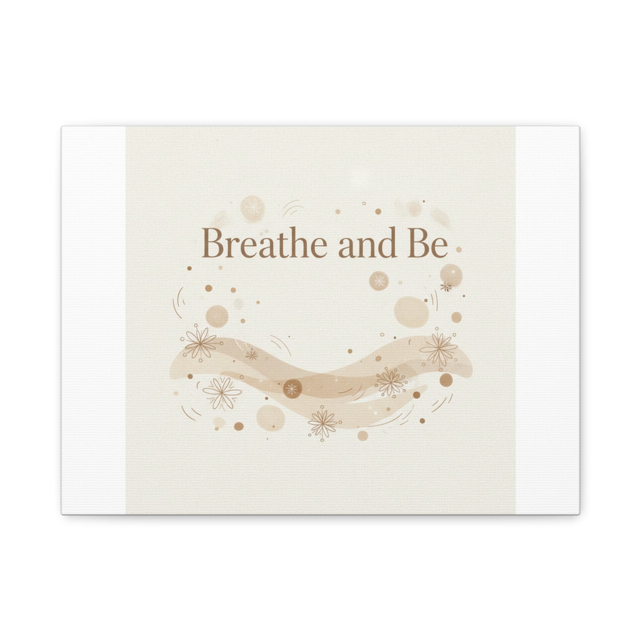 Breathe and Be Canvas, Minimal Cozy Slow Life Wall Art | Neutral Micro-Print